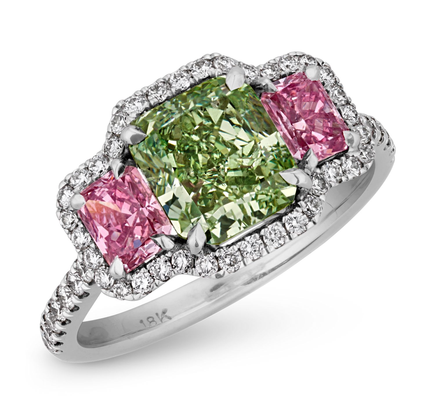 Fancy Vivid Green Diamond Ring, 2.01 Carats