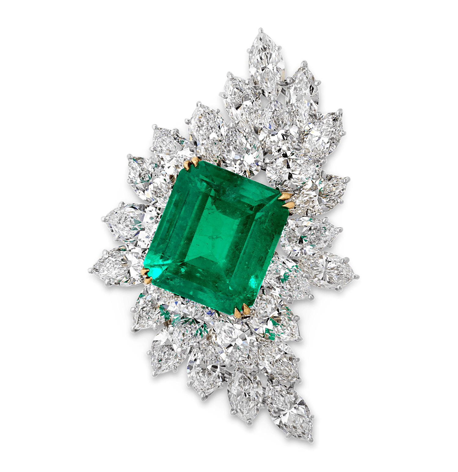 Harry Winston Colombian Emerald Brooch, 20.70 Carats