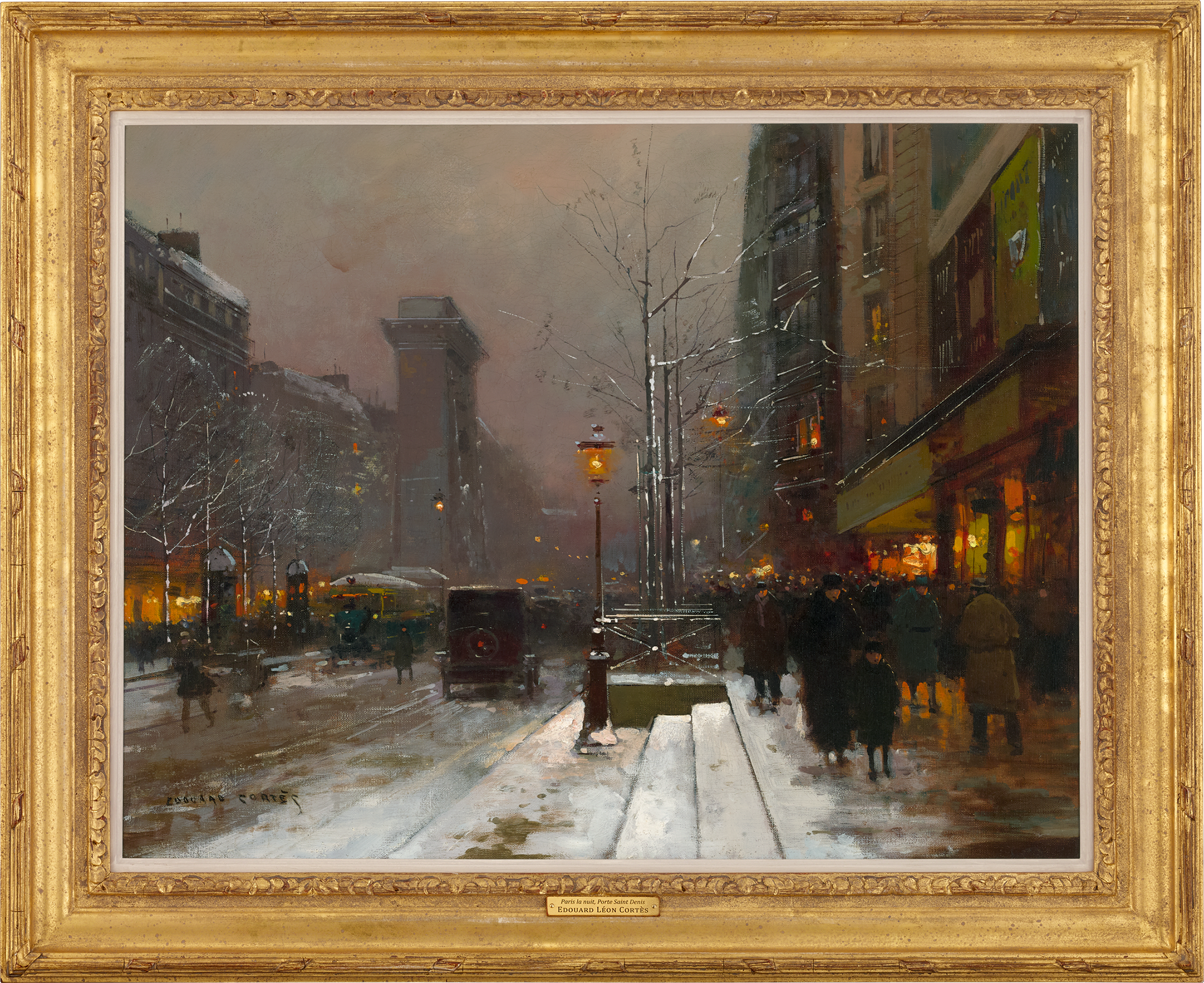 Paris la nuit, Porte Saint Denis by Edouard Léon Cortès