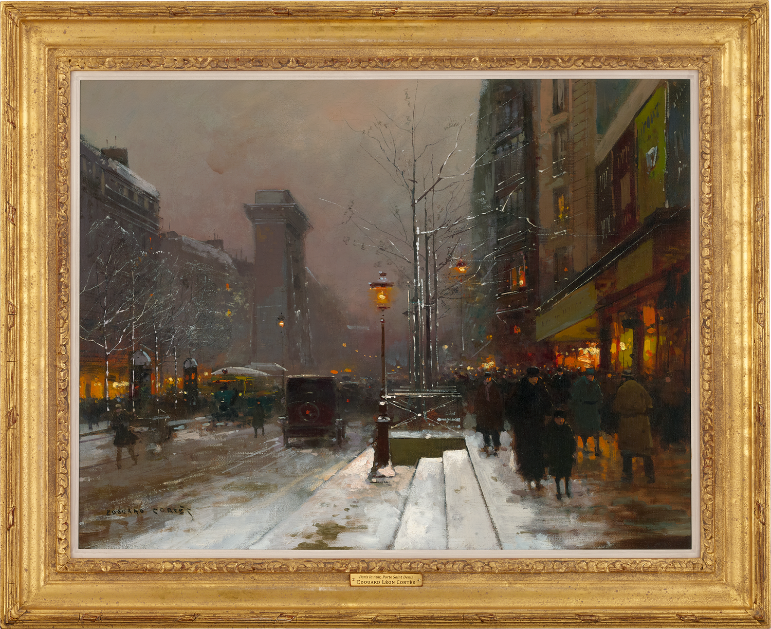 Paris la nuit, Porte Saint Denis by Edouard Léon Cortès