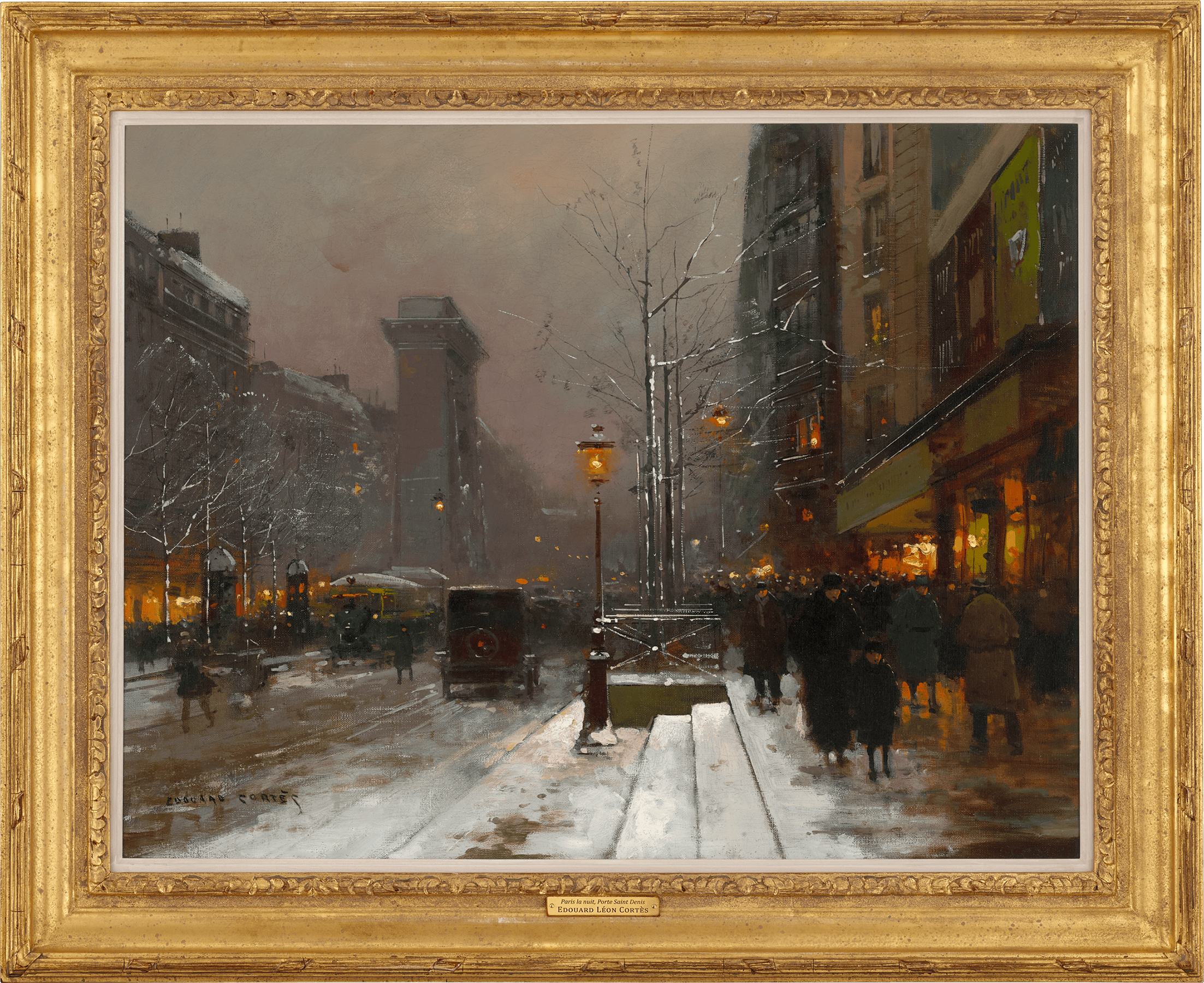 Paris la nuit, Porte Saint Denis by Edouard Léon Cortès
