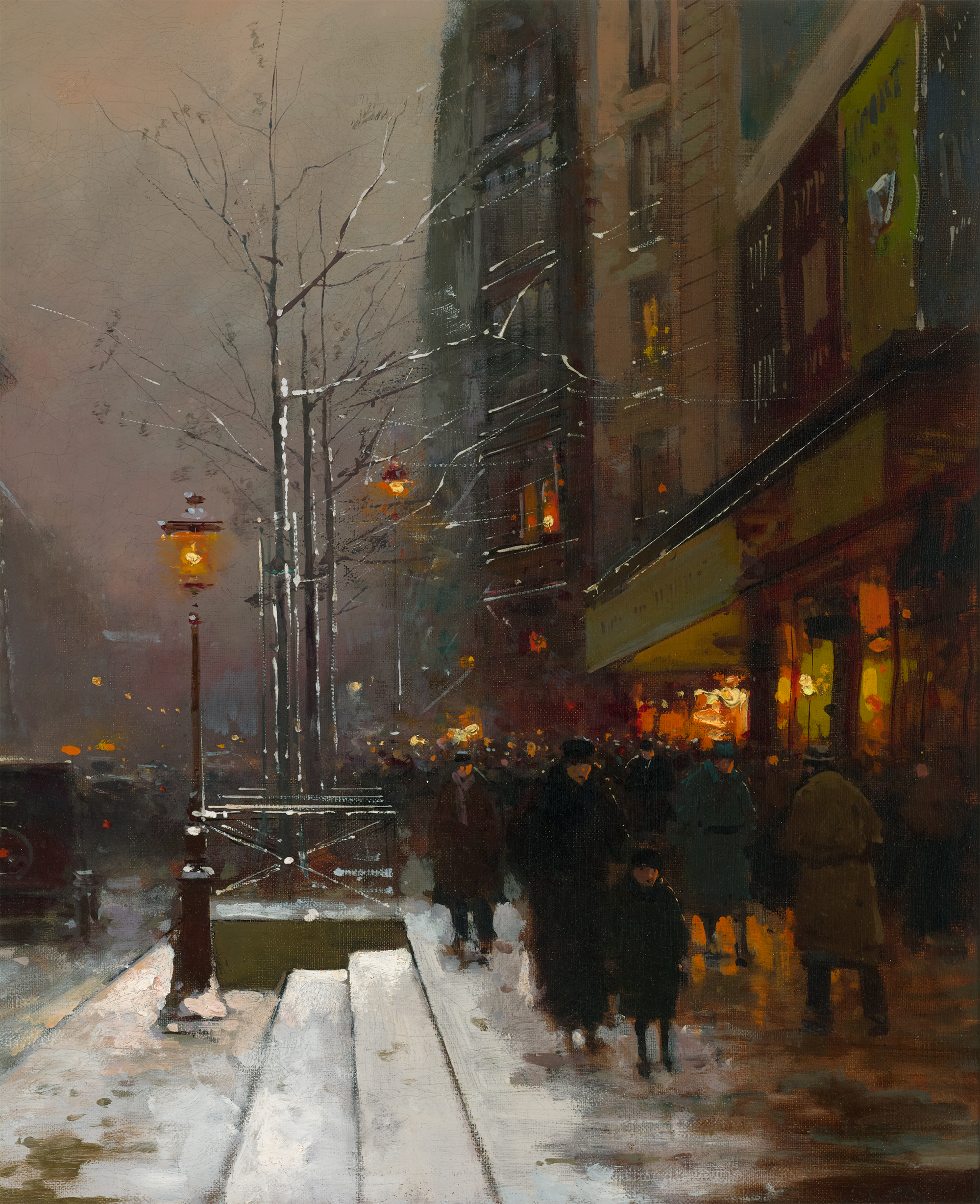 Paris la nuit, Porte Saint Denis by Edouard Léon Cortès