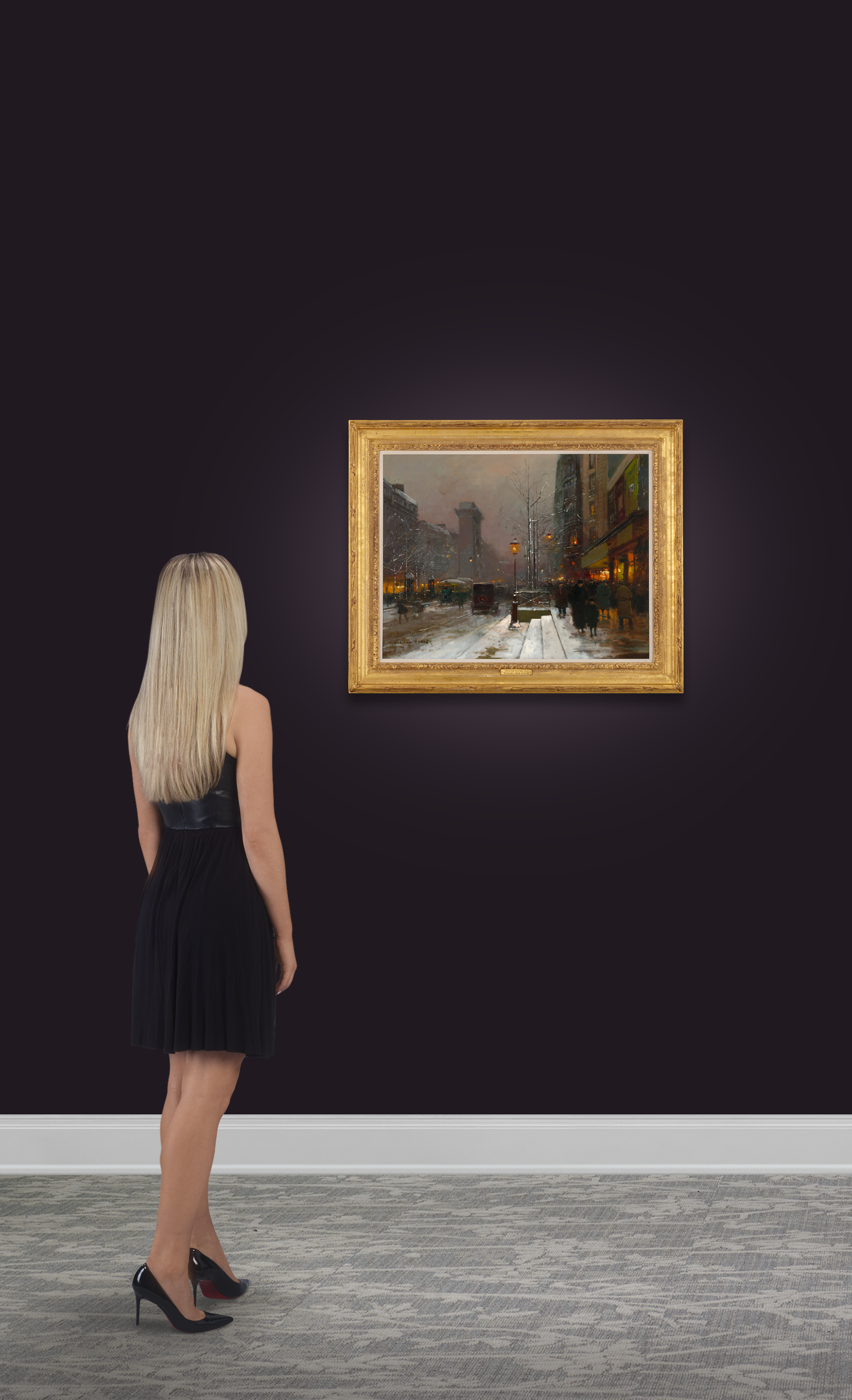 Paris la nuit, Porte Saint Denis by Edouard Léon Cortès