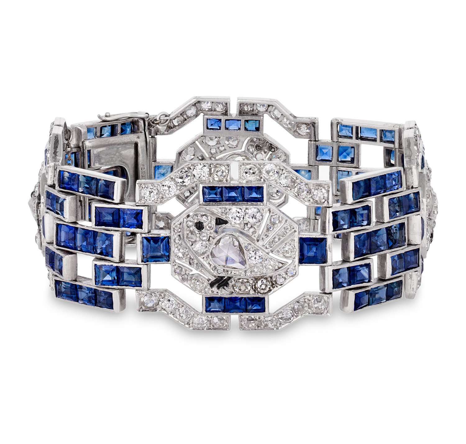 Tiffany & Co. Art Deco Diamond and Sapphire Pictorial Bracelet