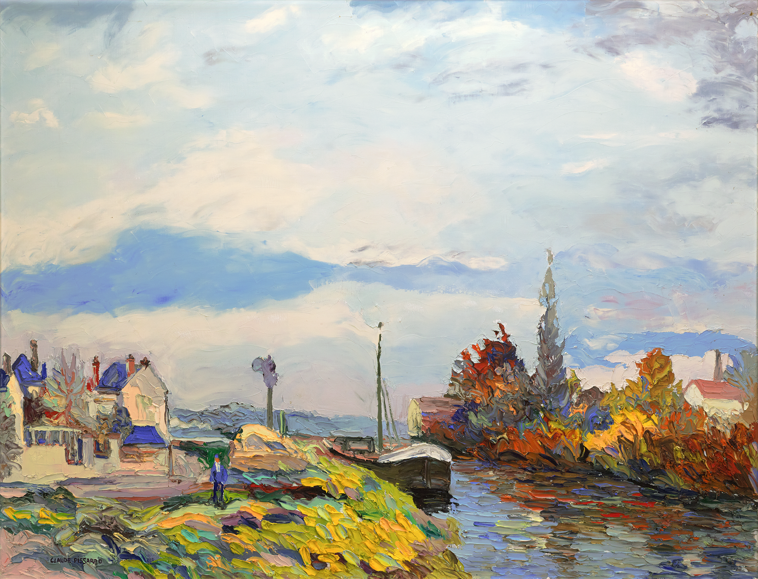 Le pêcheur au chapeau bleu by H. Claude Pissarro