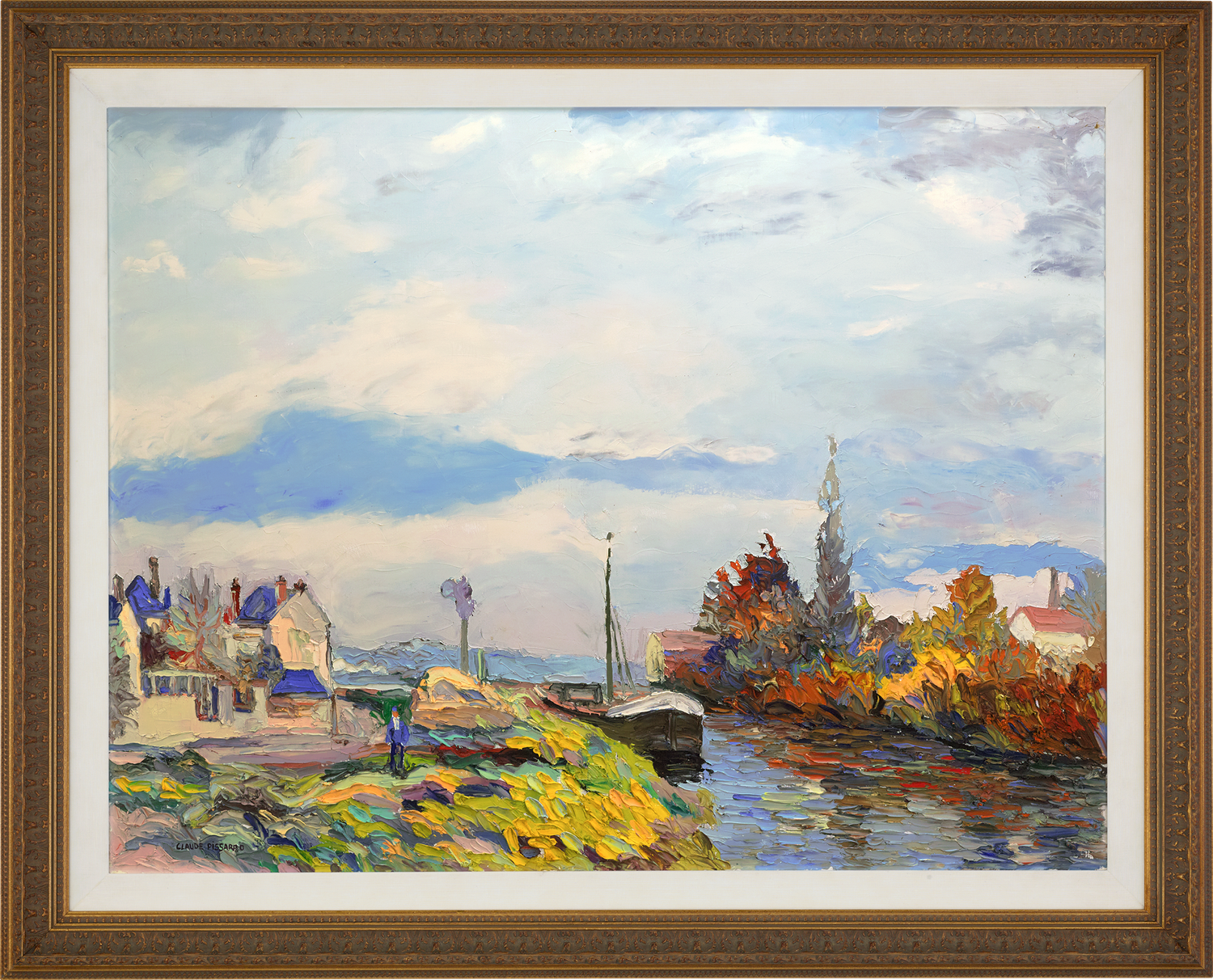 Le pêcheur au chapeau bleu by H. Claude Pissarro