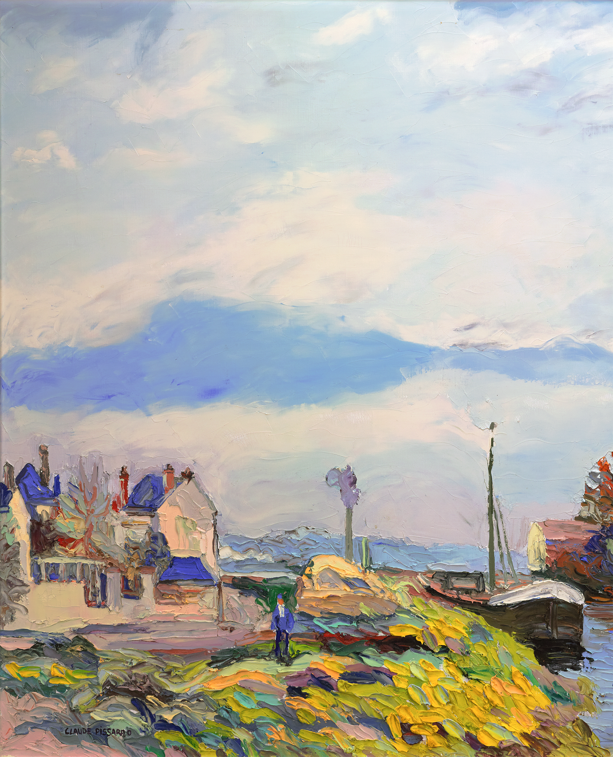 Le pêcheur au chapeau bleu by H. Claude Pissarro