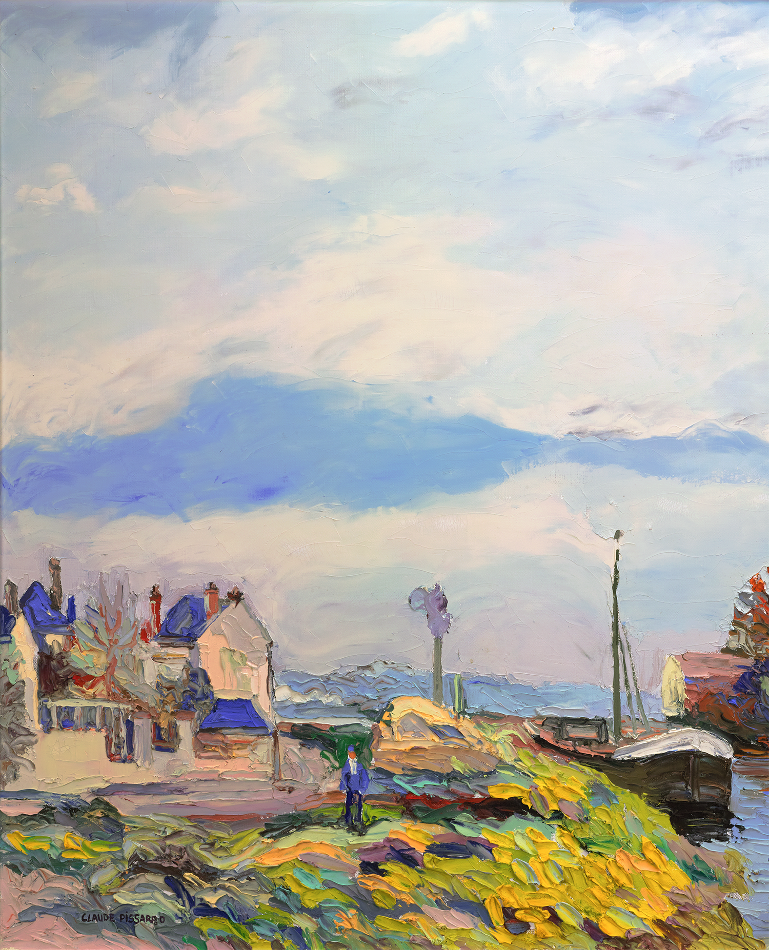 Le pêcheur au chapeau bleu by H. Claude Pissarro