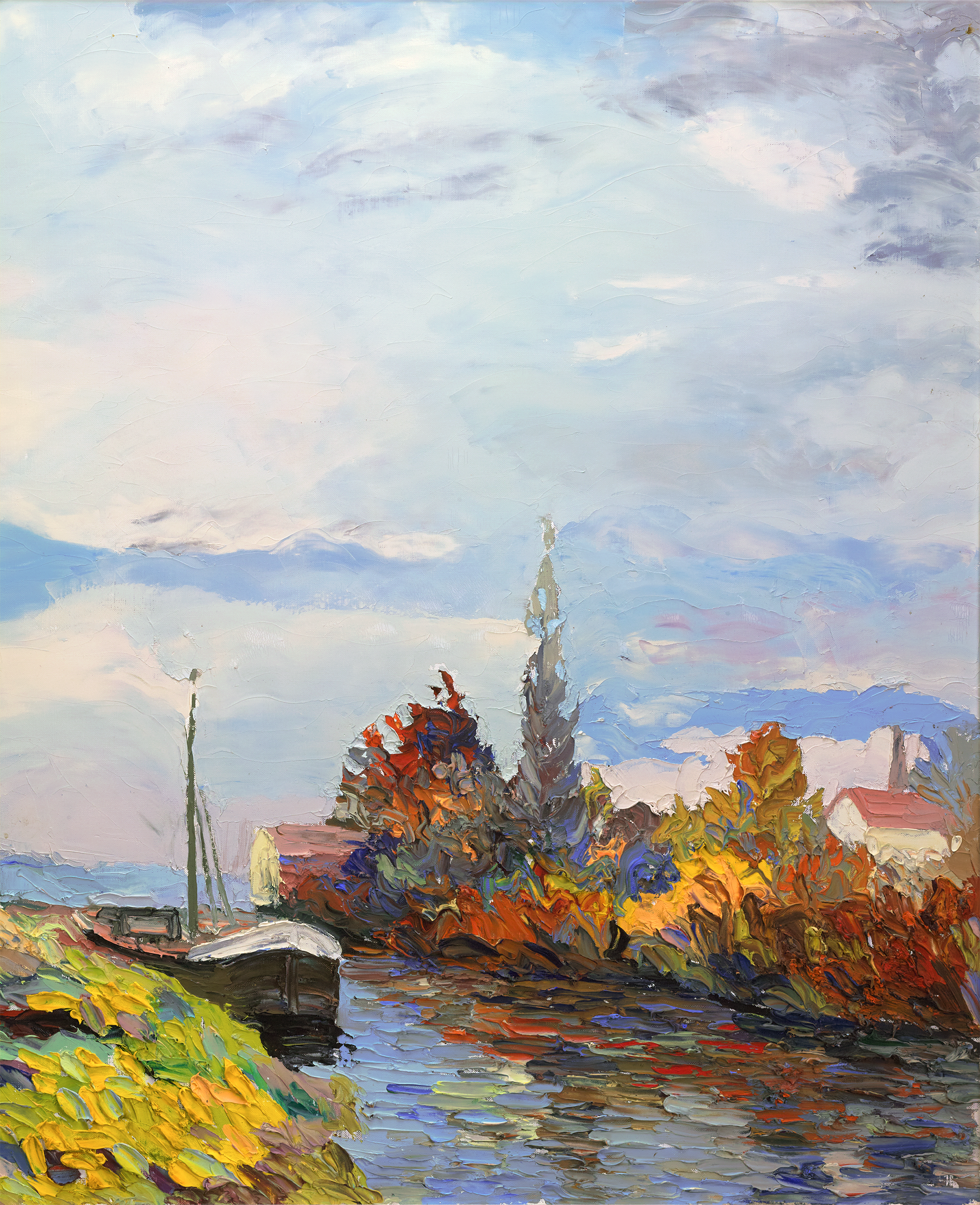 Le pêcheur au chapeau bleu by H. Claude Pissarro