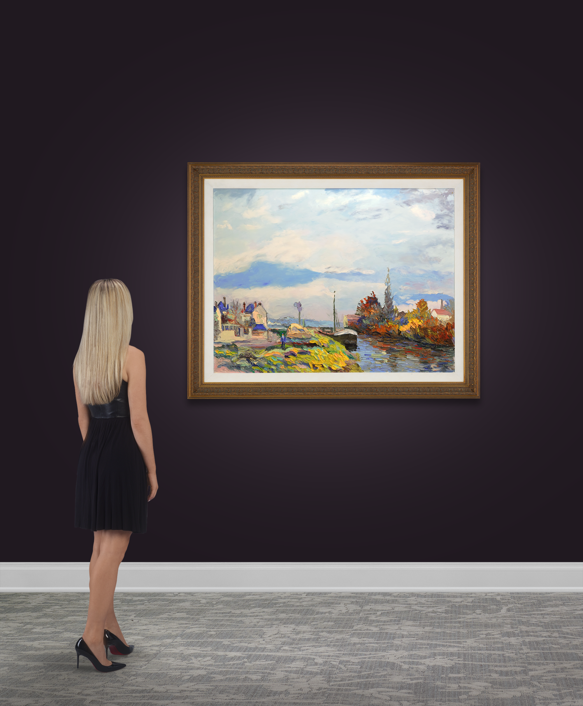 Le pêcheur au chapeau bleu by H. Claude Pissarro