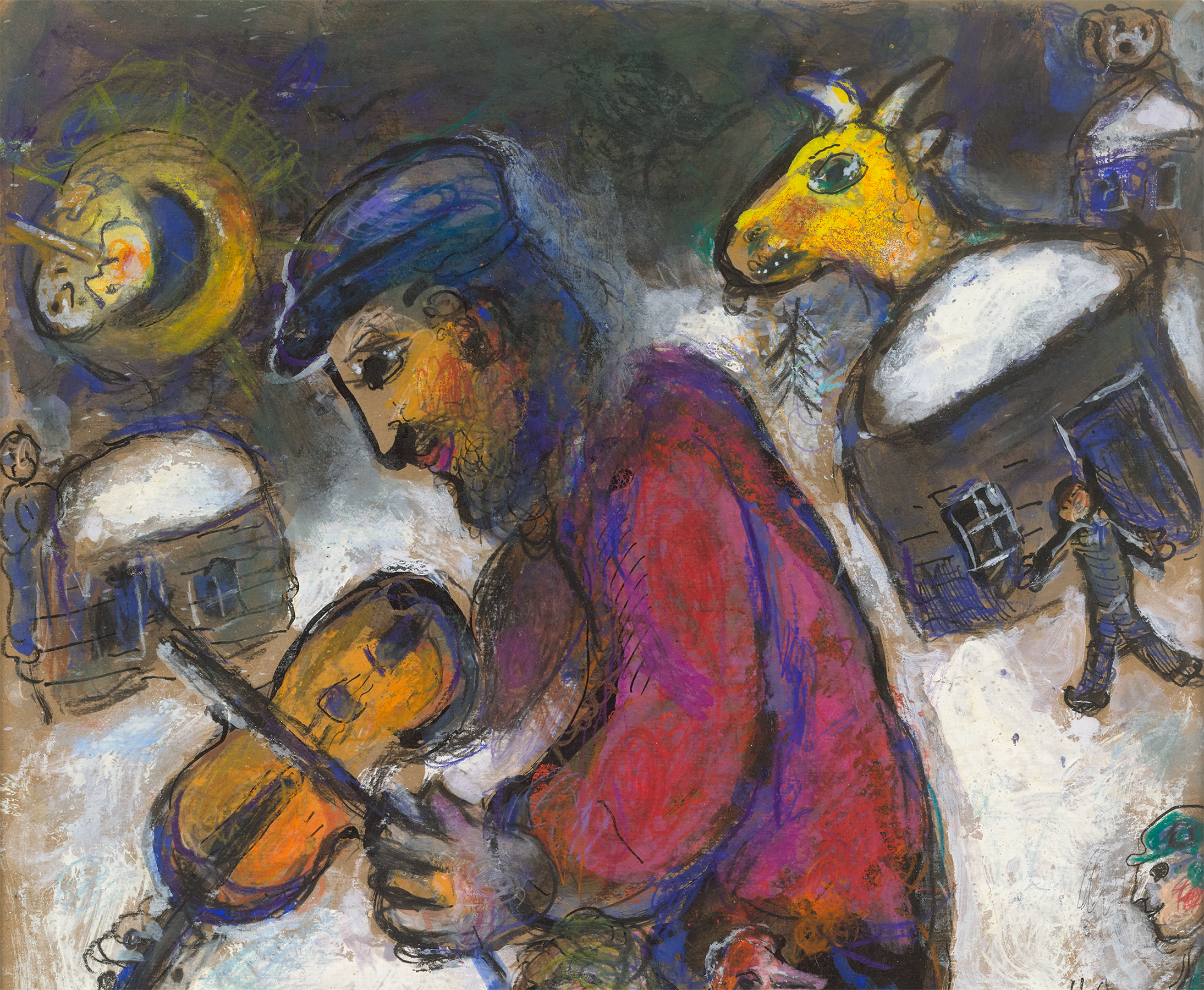 Violiniste au coq by Marc Chagall