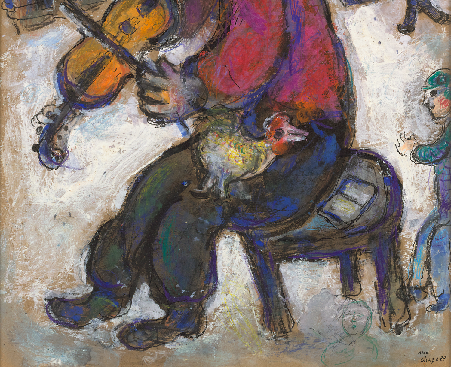 Violiniste au coq by Marc Chagall