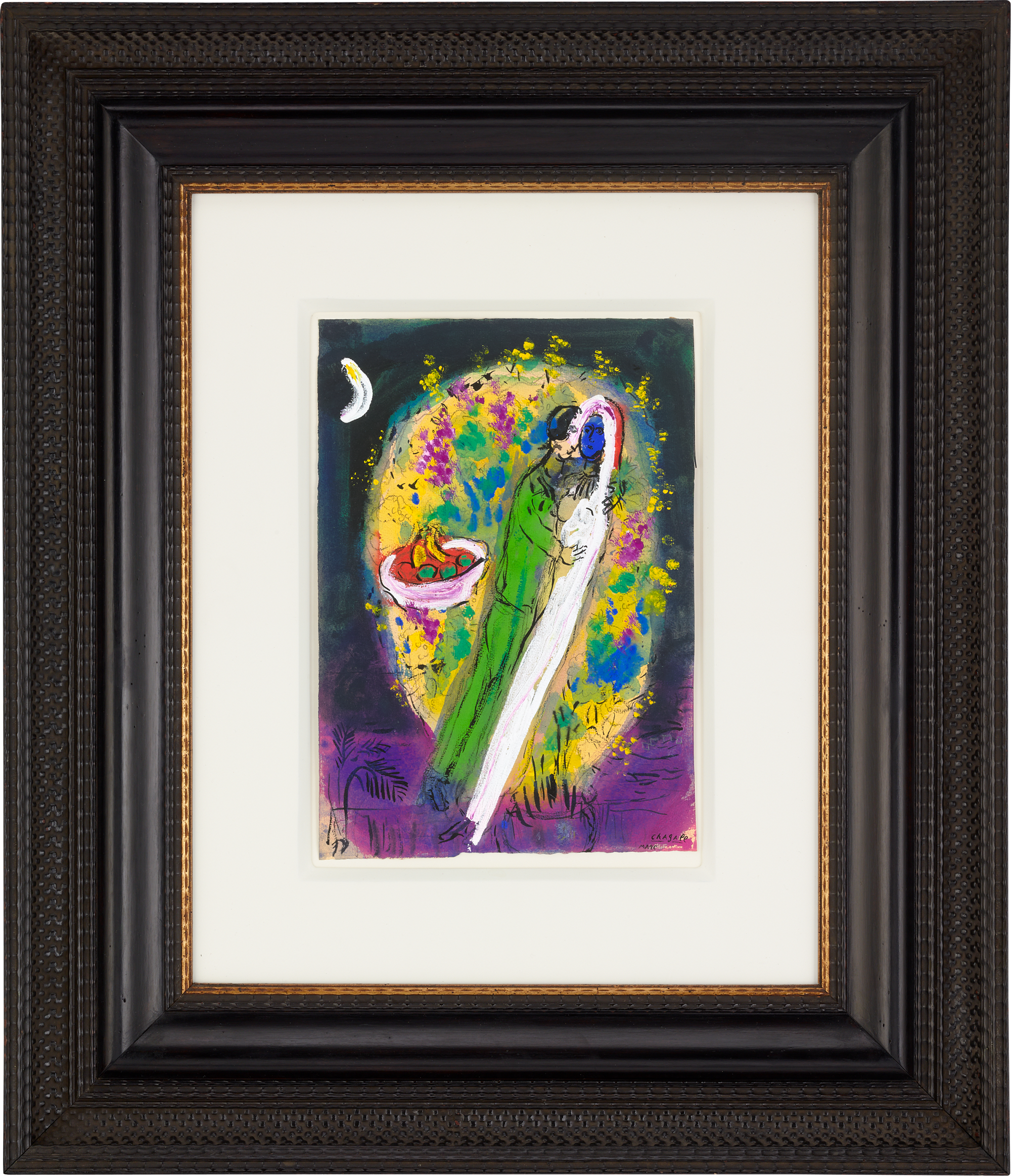 Couple devant buisson by Marc Chagall