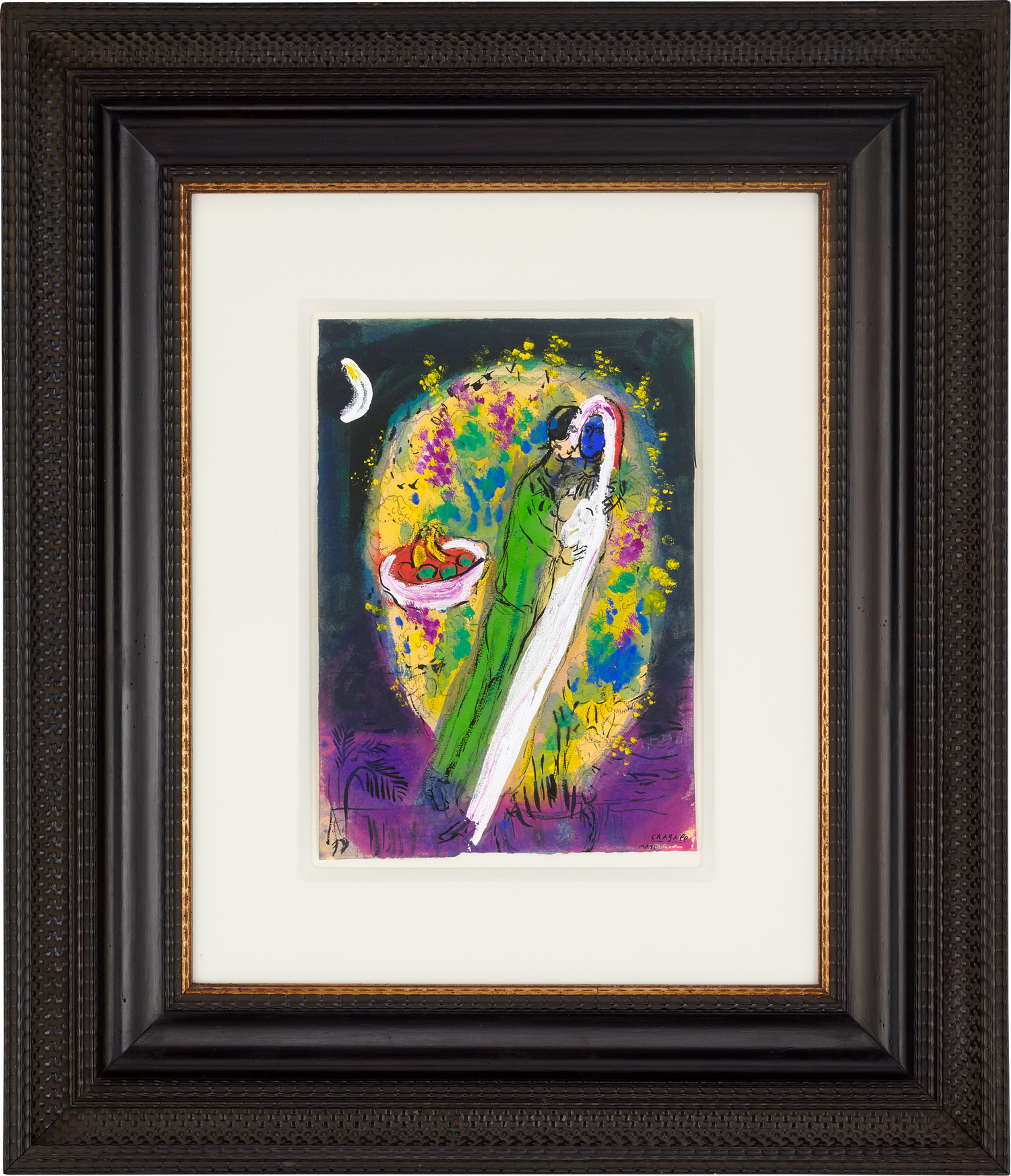 Couple devant buisson by Marc Chagall