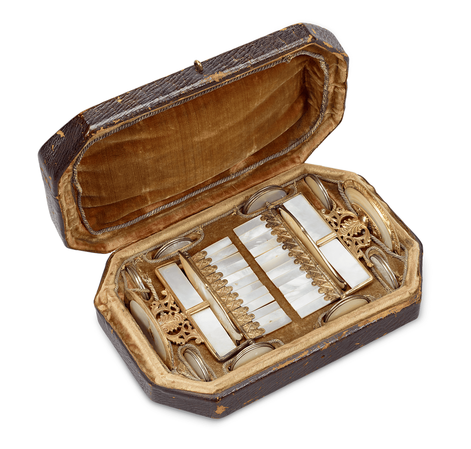 Palais Royal Mother-of-Pearl and Gilded Brass Game Counters