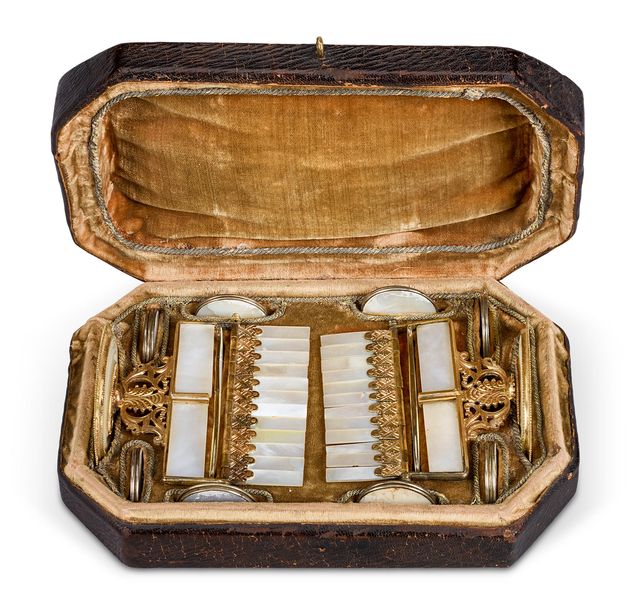 Mother-of-Pearl and Gilded Brass Game Counters