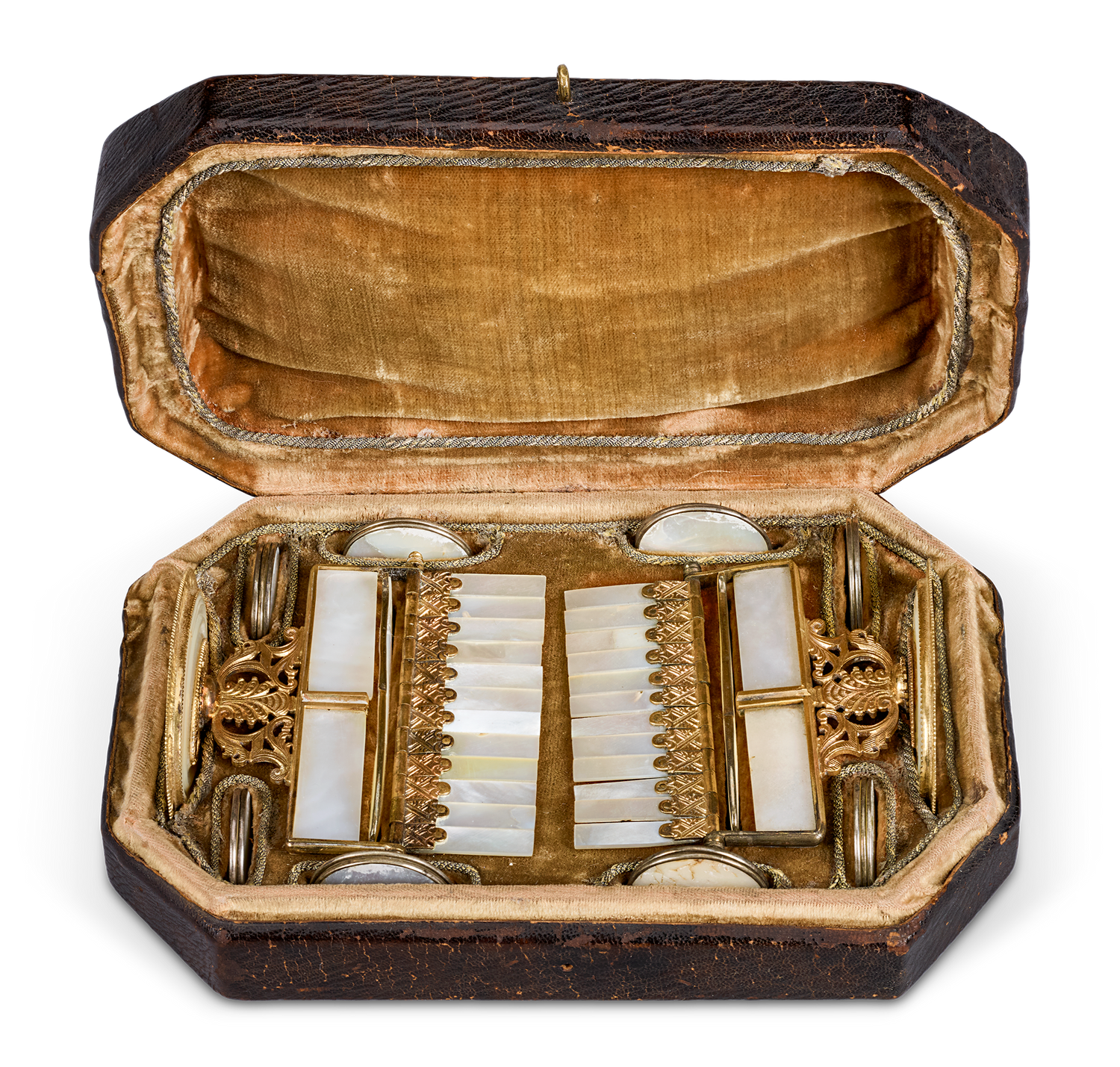 Mother-of-Pearl and Gilded Brass Game Counters