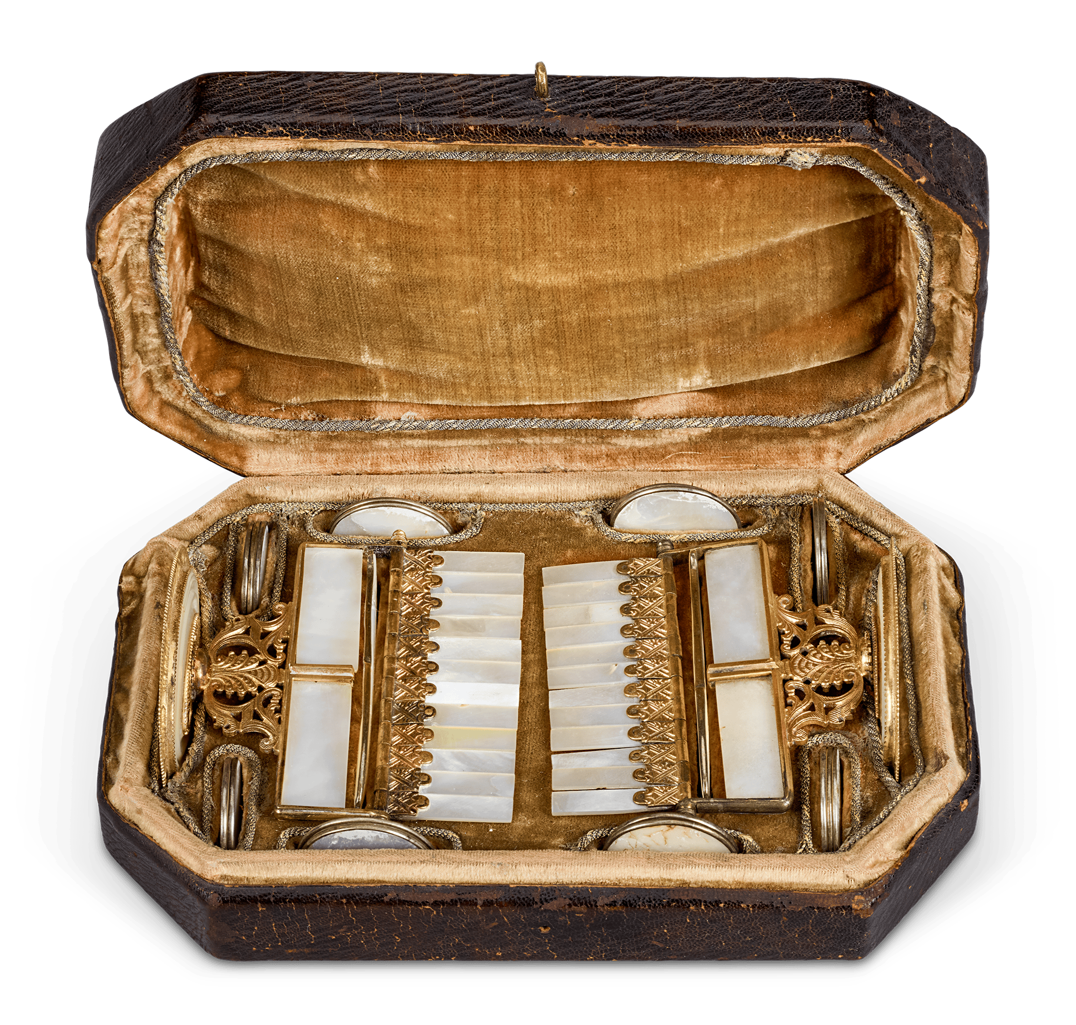 Palais Royal Mother-of-Pearl and Gilded Brass Game Counters