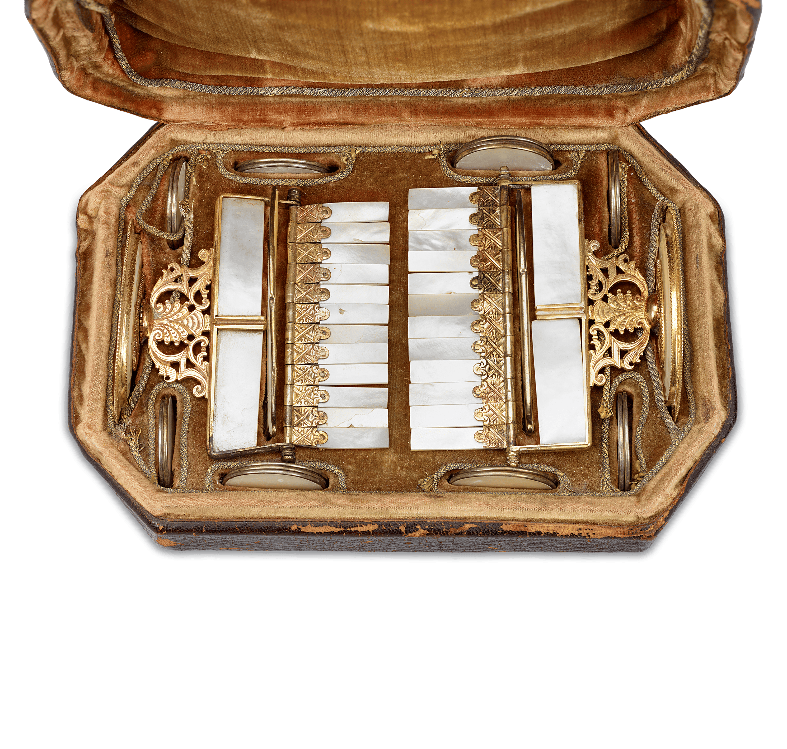 Palais Royal Mother-of-Pearl and Gilded Brass Game Counters