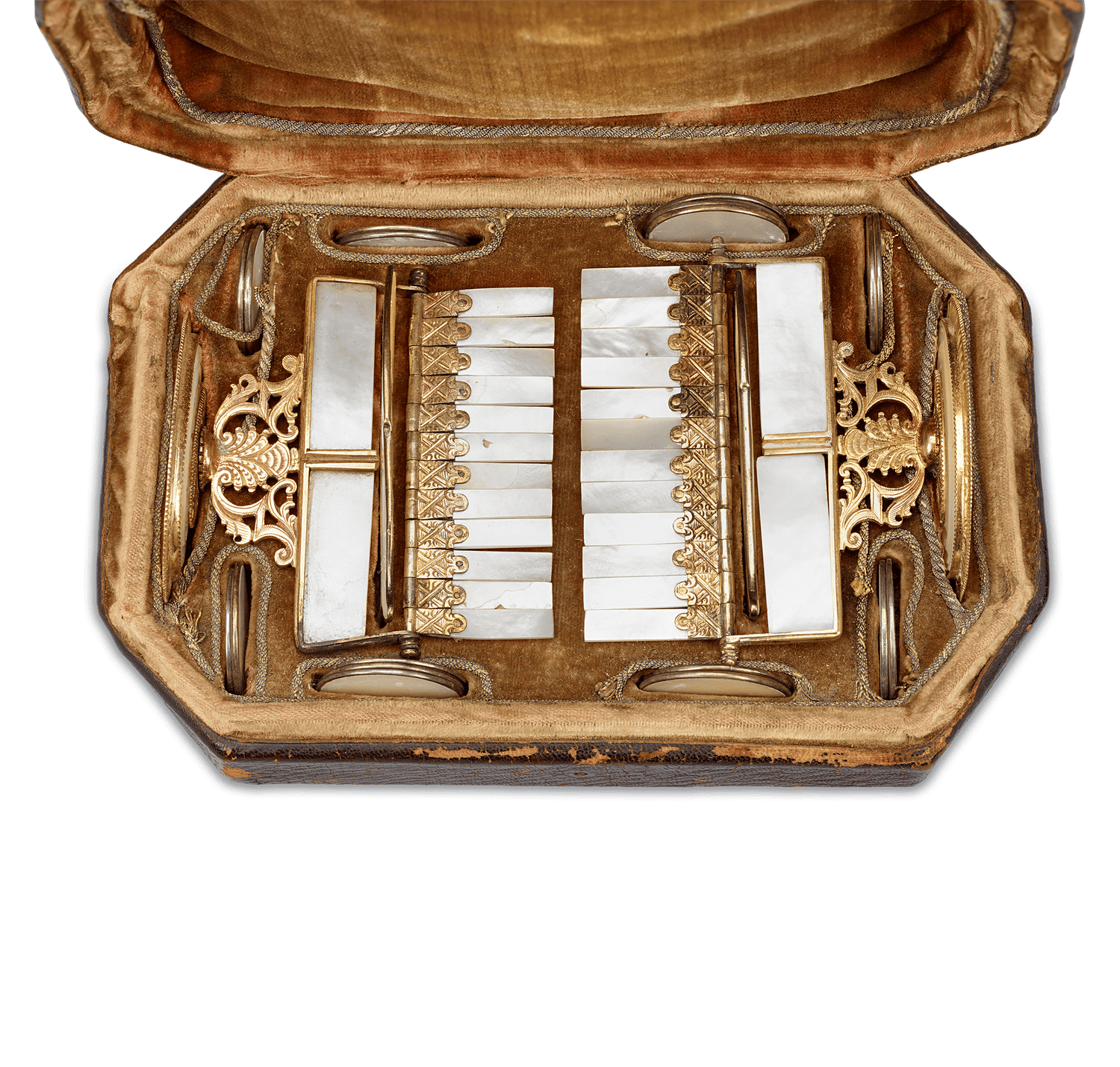 Palais Royal Mother-of-Pearl and Gilded Brass Game Counters