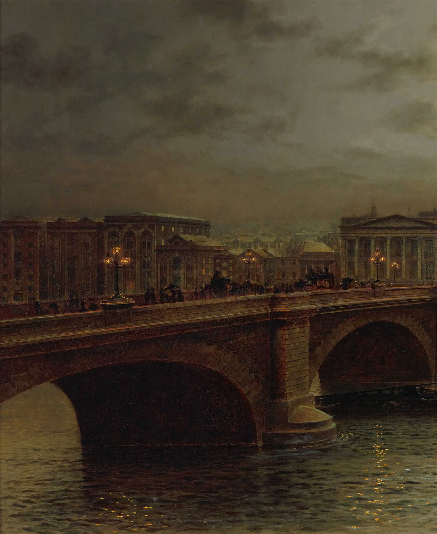 London Bridge from the South Side of the River by Louis H. Grimshaw