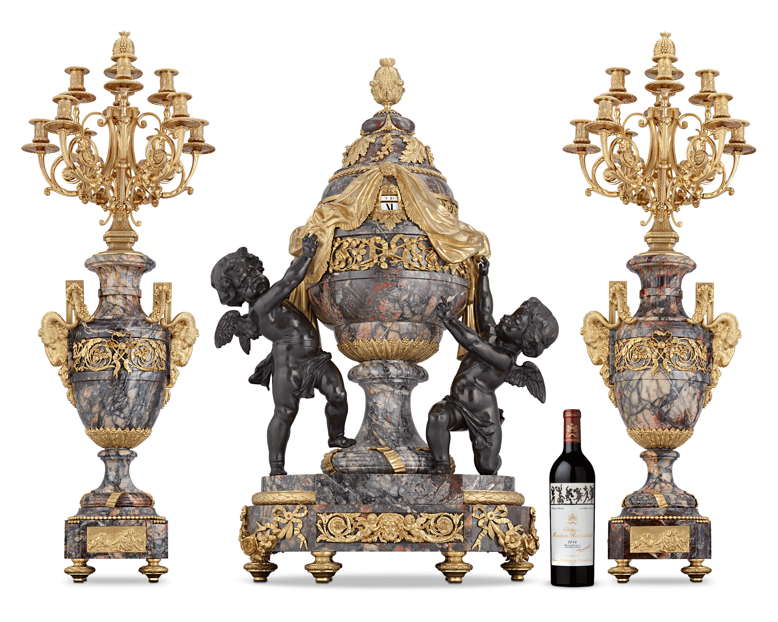Rothschild French Clock Garniture