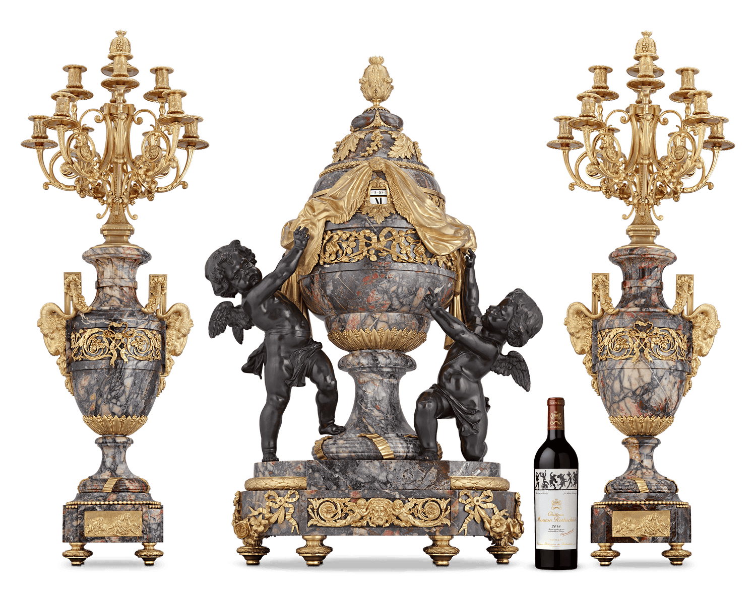 Rothschild French Clock Garniture