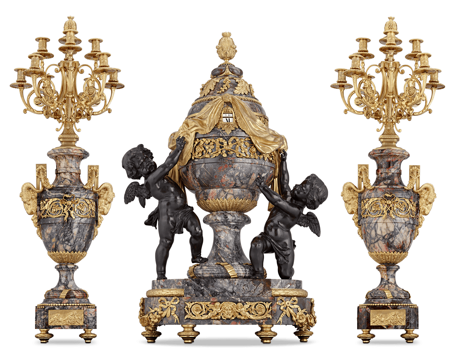 Rothschild French Clock Garniture