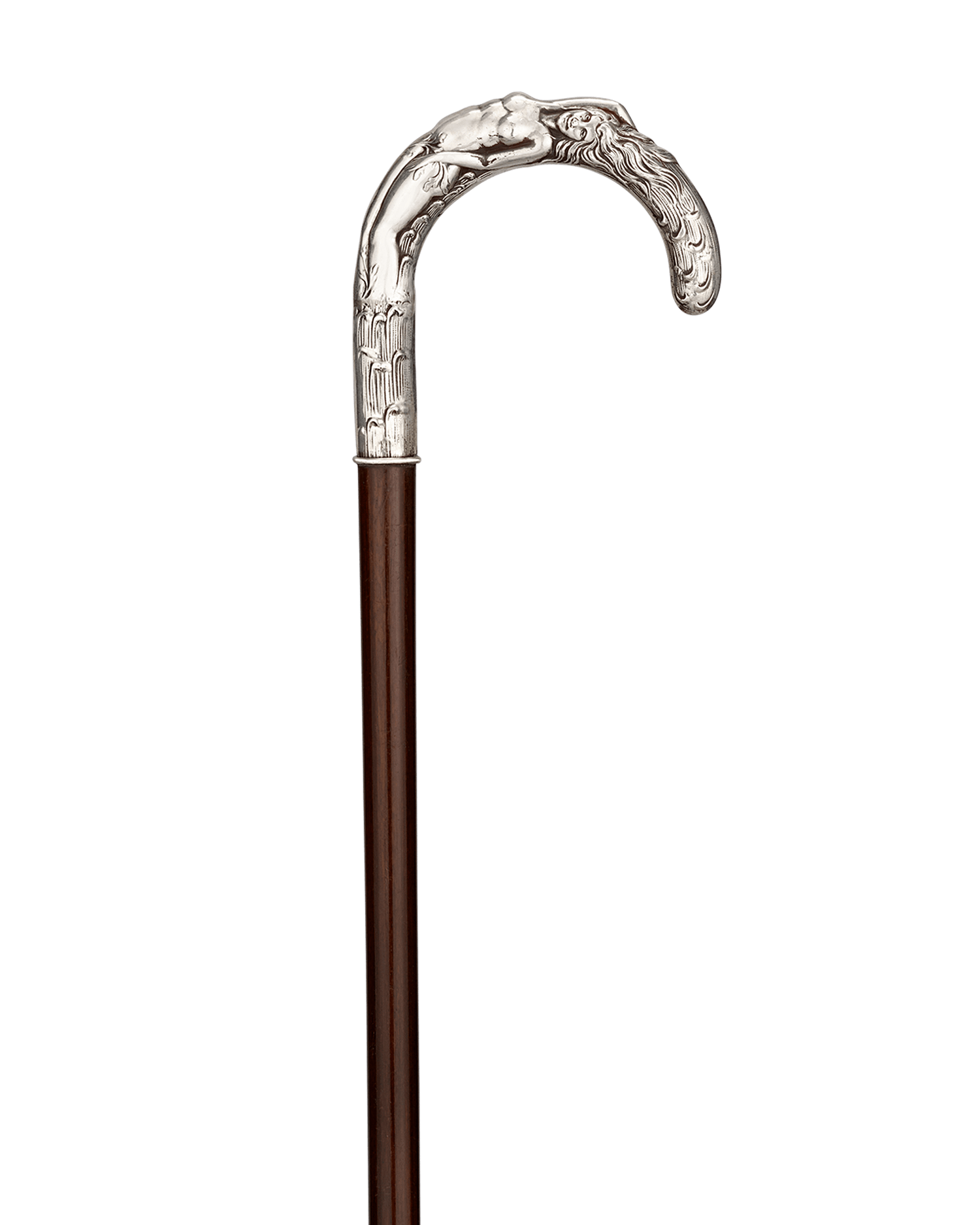 Art Nouveau Silver Nude Cane