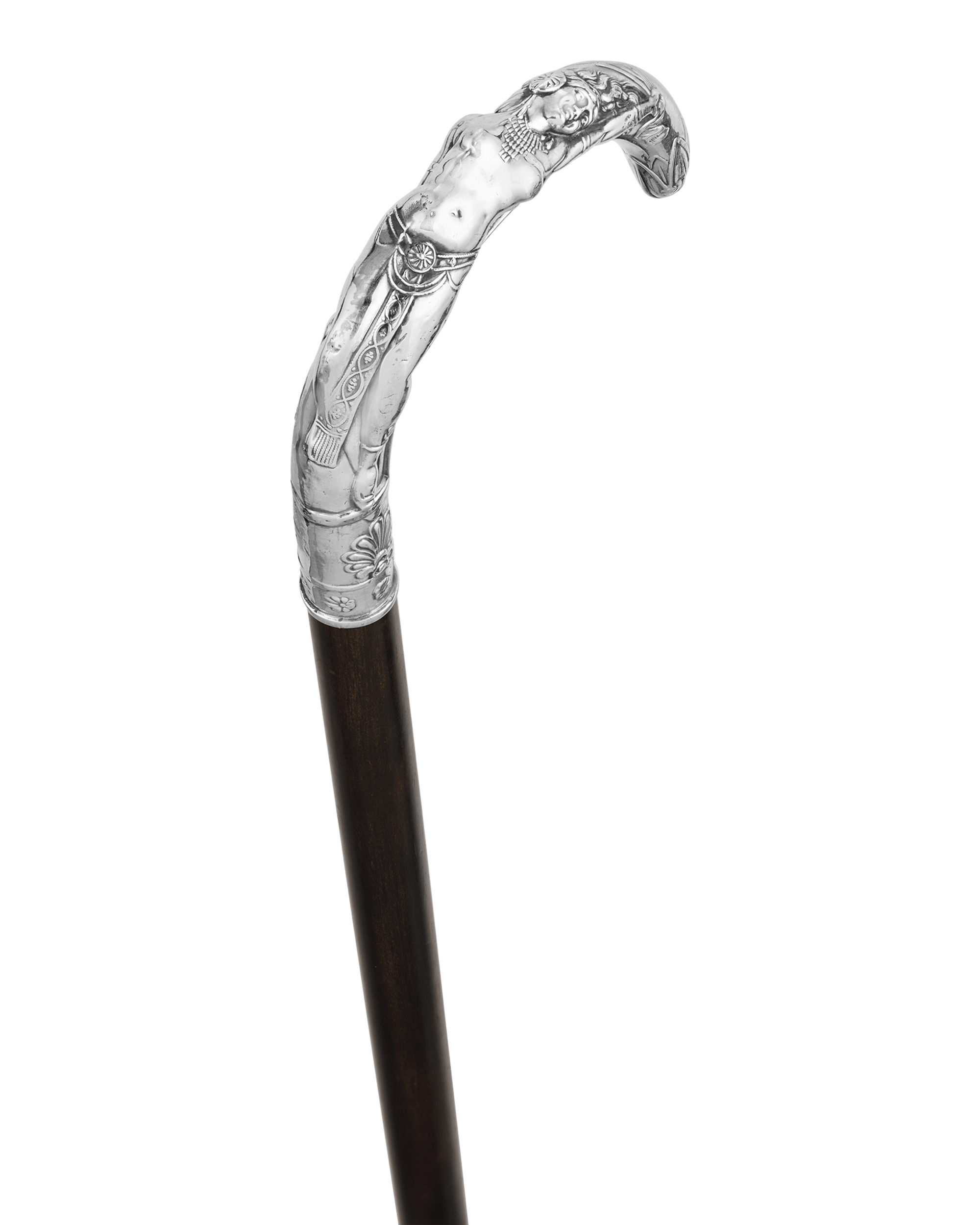 Art Nouveau Silver Erotic Cane