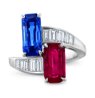 Bulgari Unheated Burma Ruby and Sapphire Ring