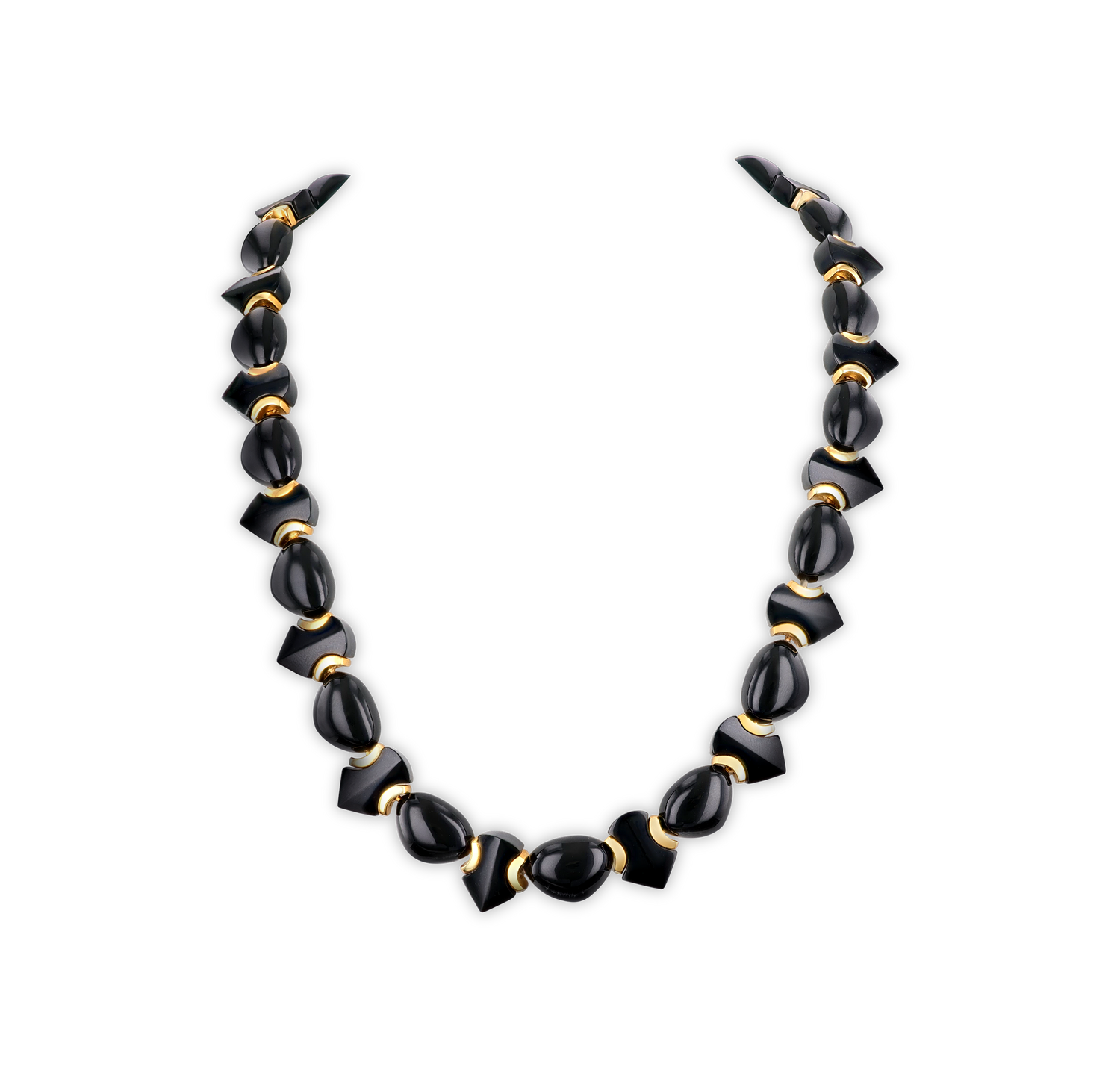 Marina B Black Jade and Gold Necklace