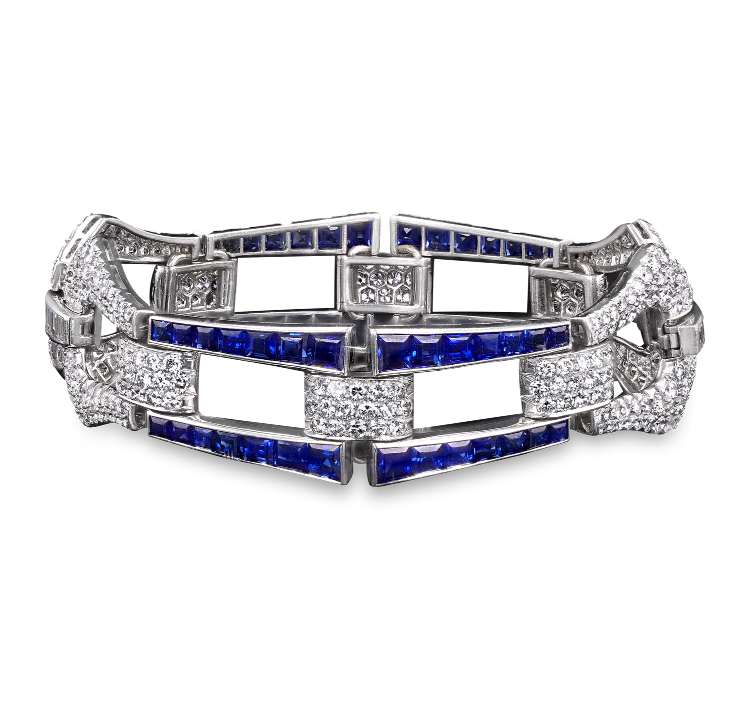 Art Deco Diamond and Sapphire Bracelet