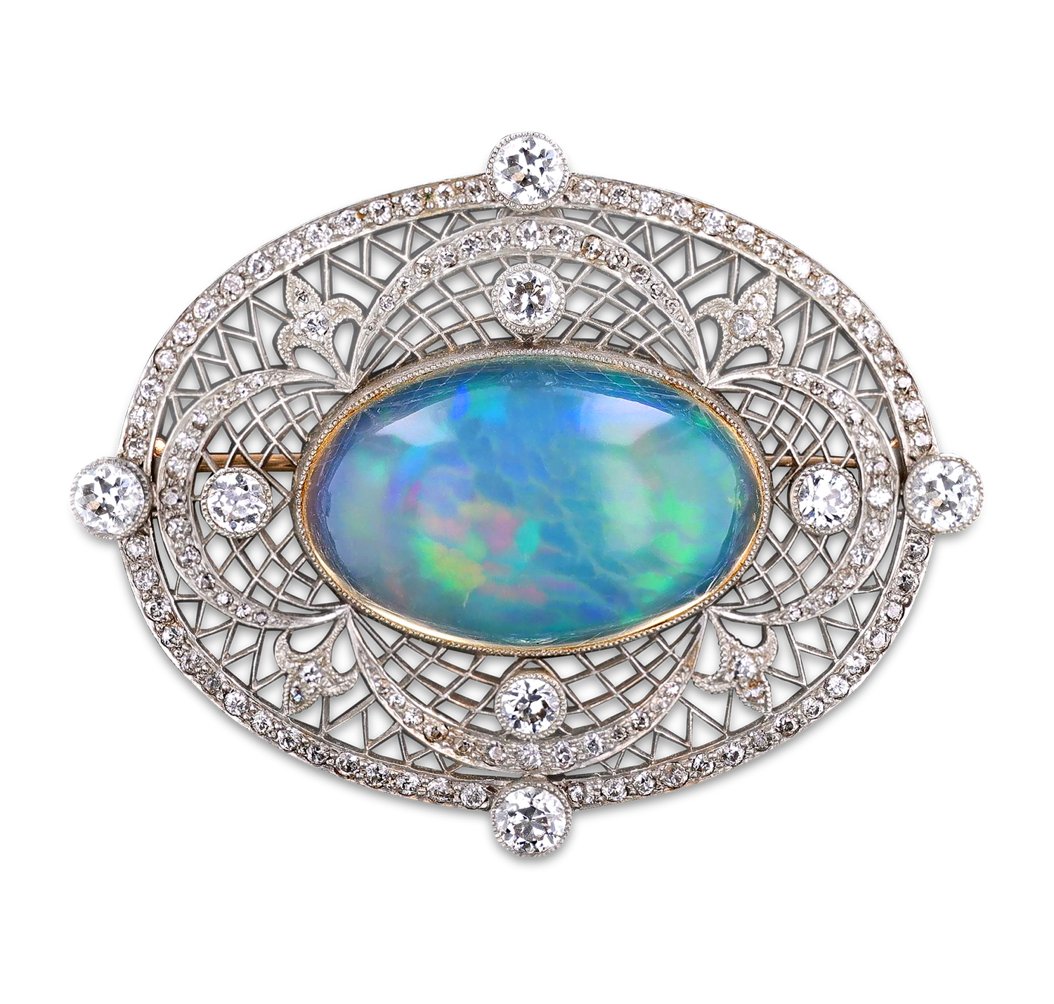 Edwardian Australian Opal Brooch, 25.00 Carats