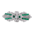 Art Deco Emerald and Diamond Double Clip Brooch
