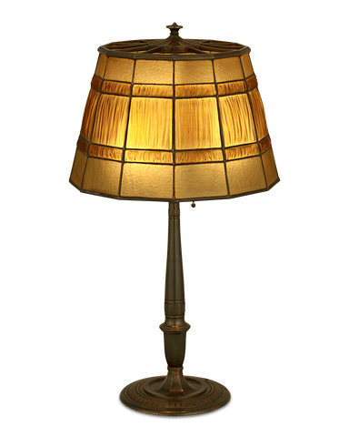 Tiffany Studios Amber Linenfold Lamp