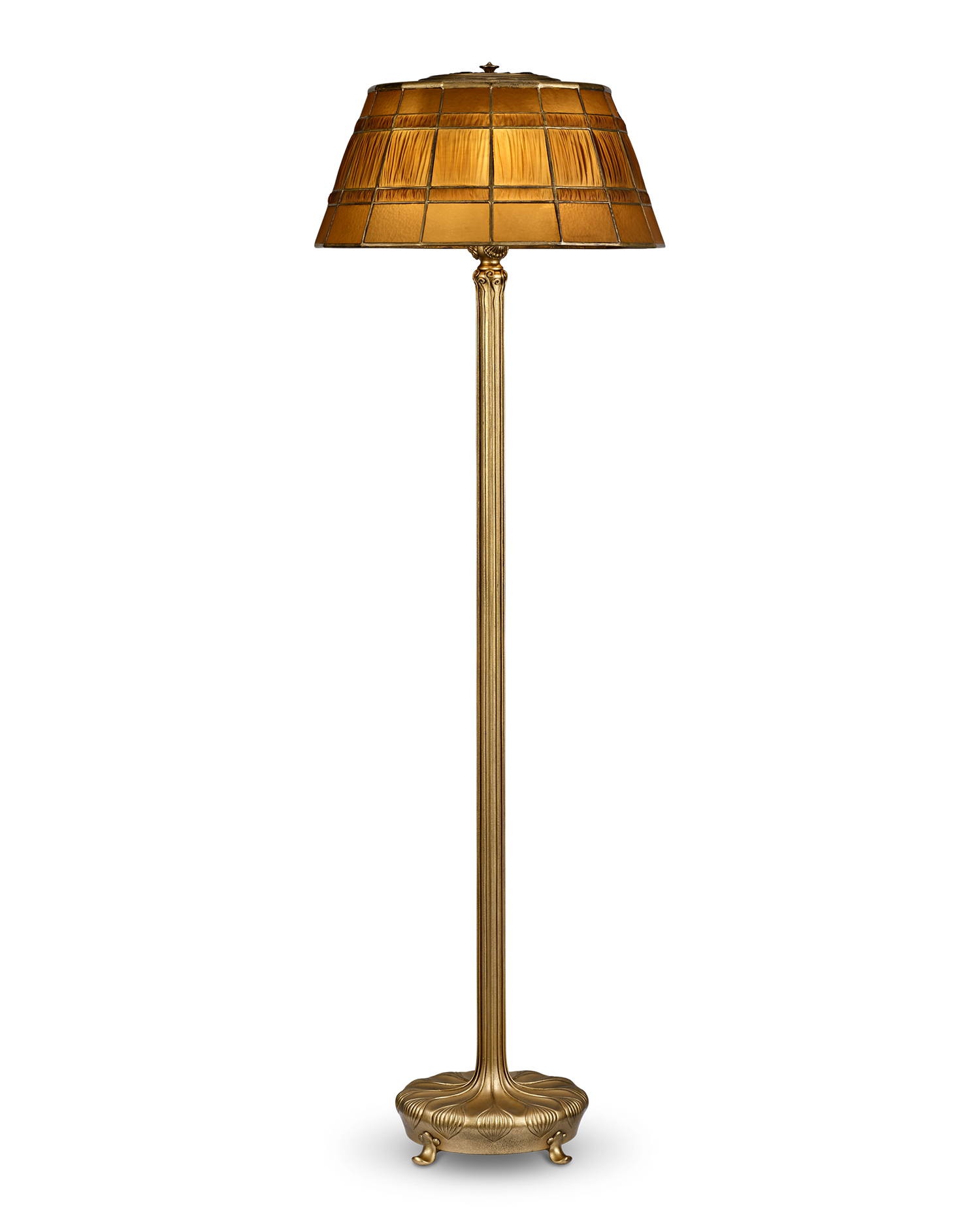 Tiffany Studios Amber Linenfold Floor Lamp