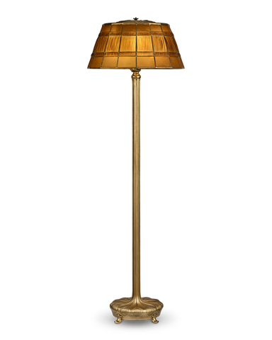 Tiffany Studios Amber Linenfold Floor Lamp