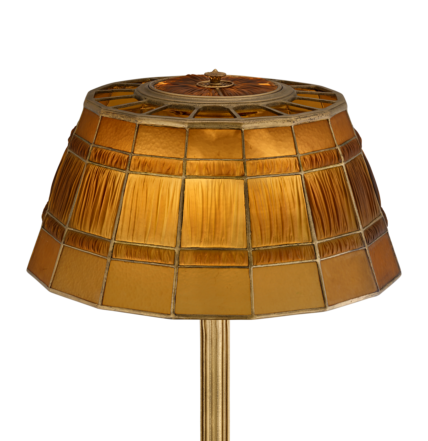Tiffany Studios Amber Linenfold Floor Lamp