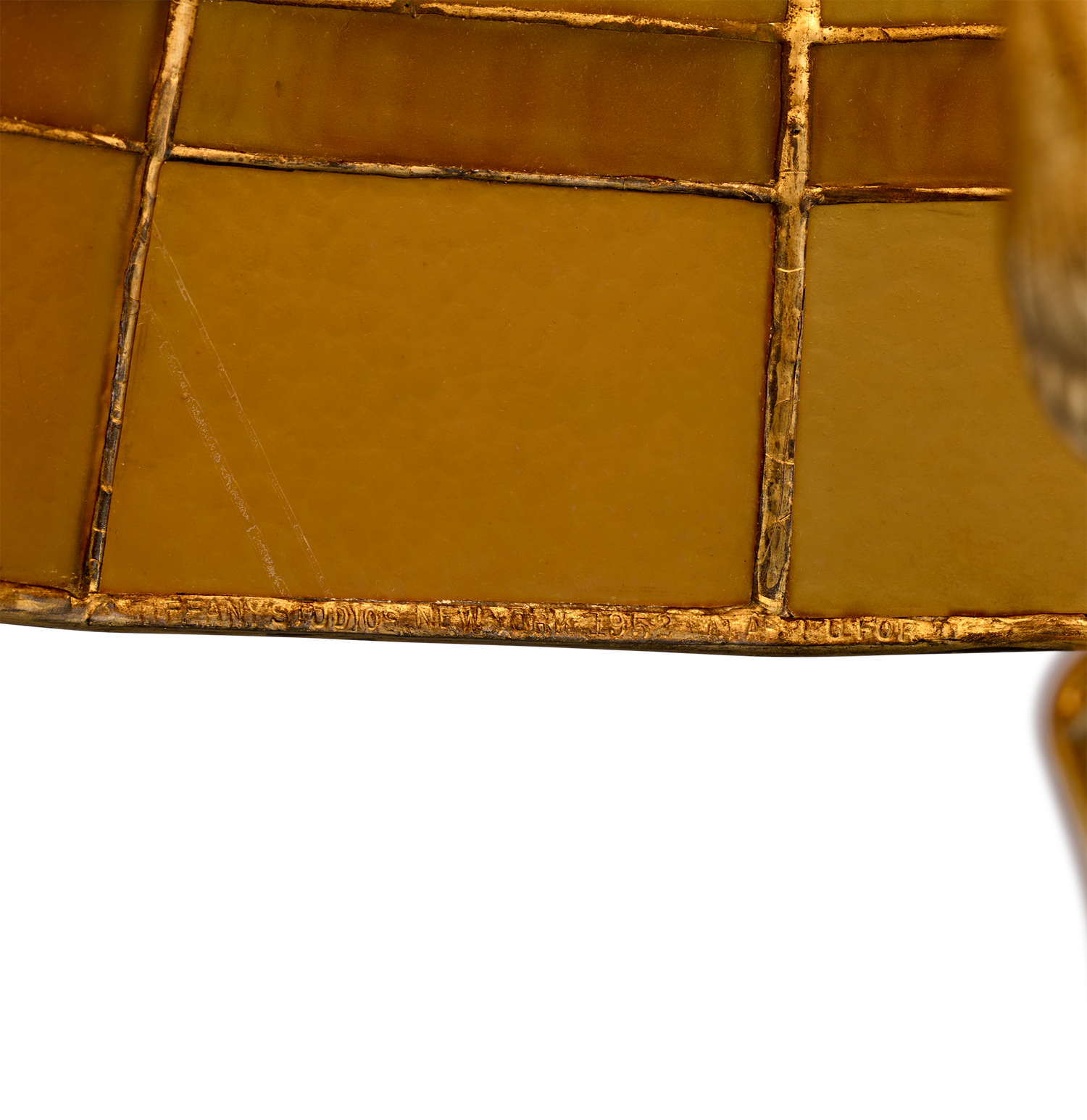 Tiffany Studios Amber Linenfold Floor Lamp