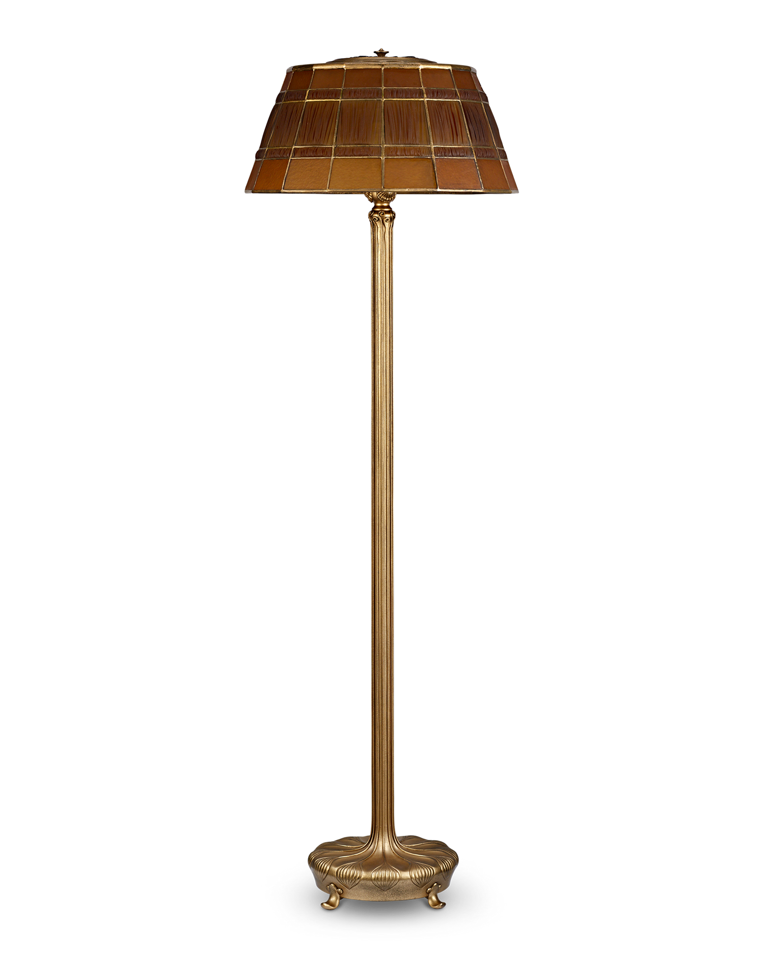 Tiffany Studios Amber Linenfold Floor Lamp