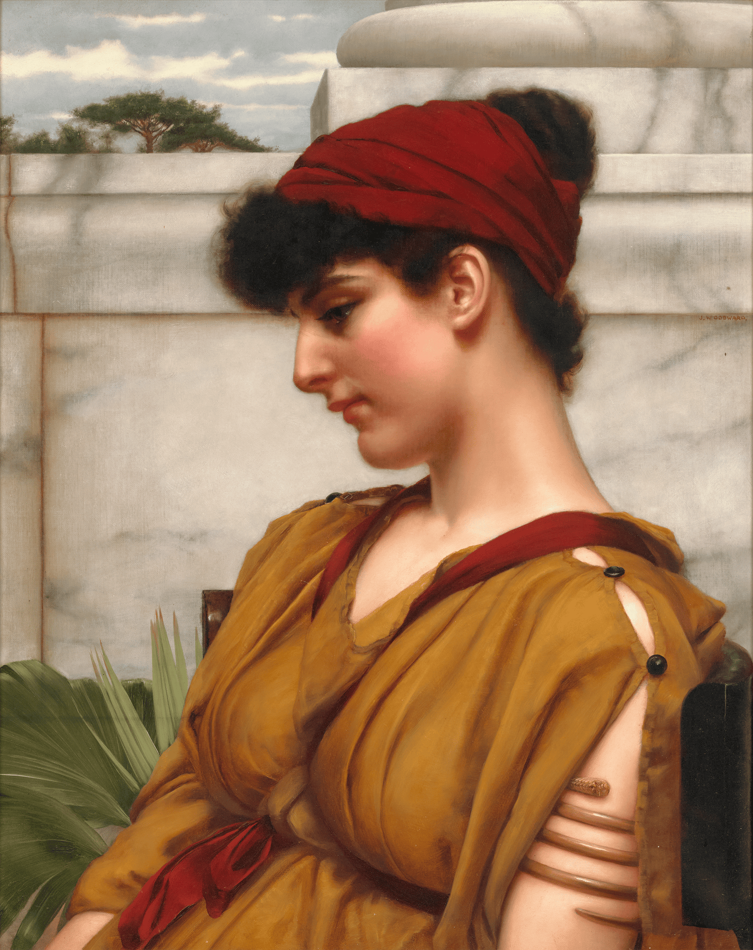 A Classical Beauty in Profile by John William Godward
