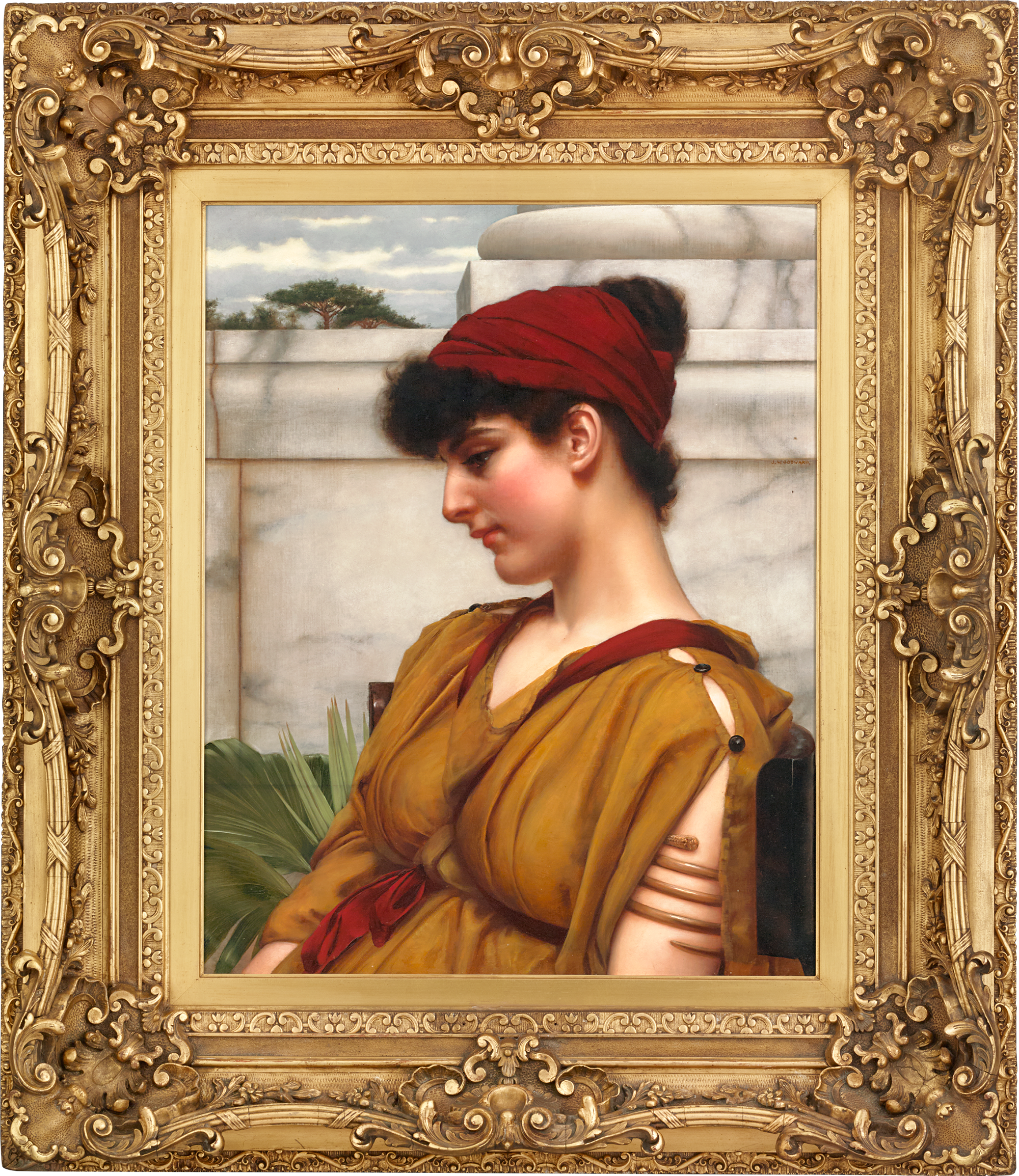 A Classical Beauty in Profile by John William Godward