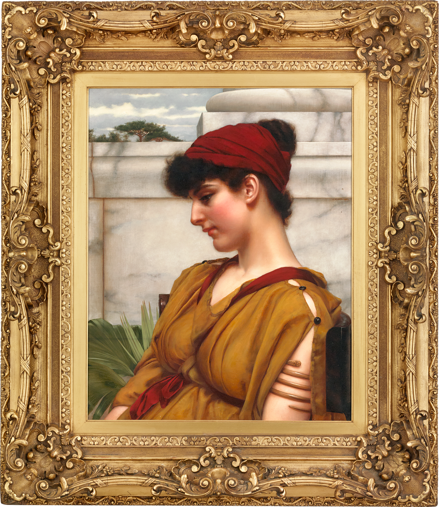 A Classical Beauty in Profile by John William Godward