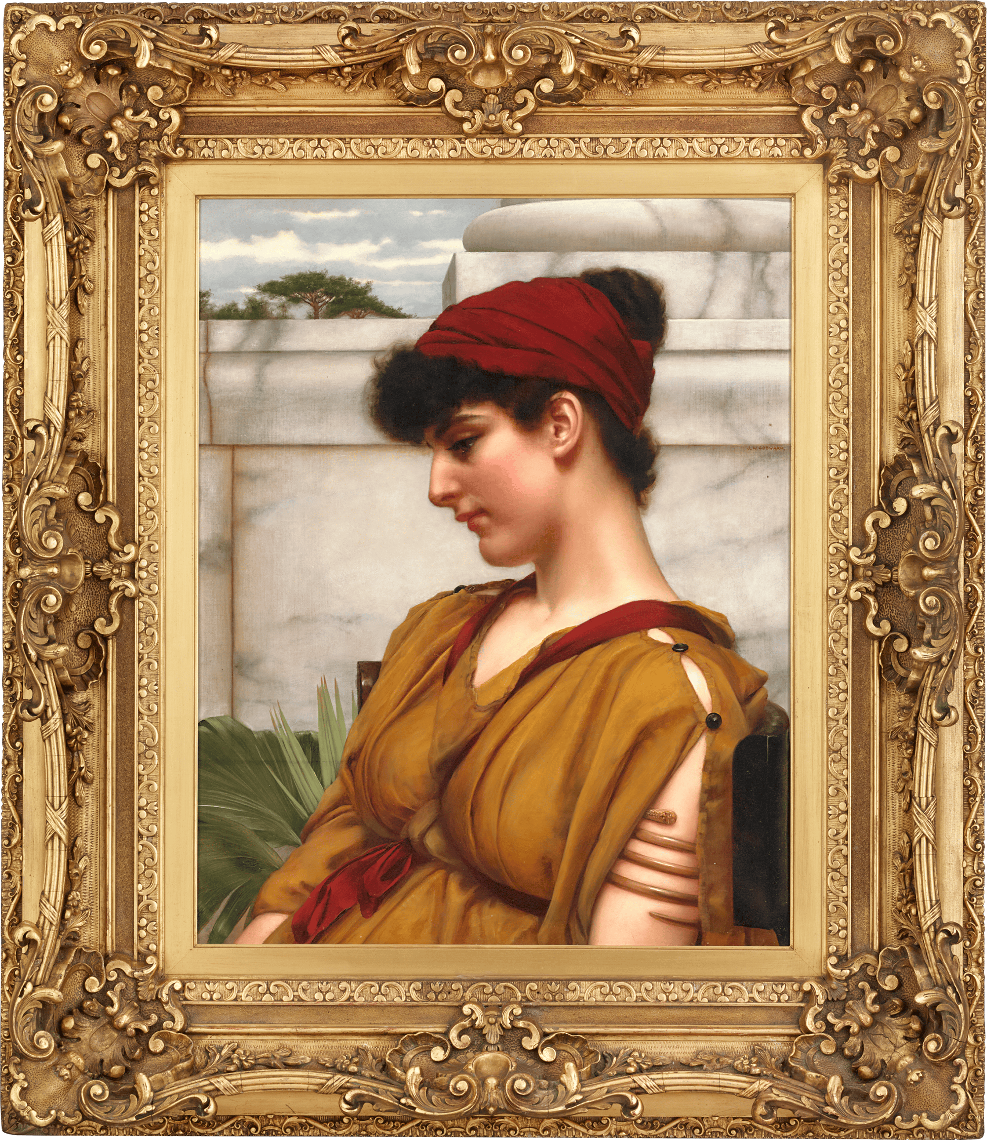 A Classical Beauty in Profile by John William Godward