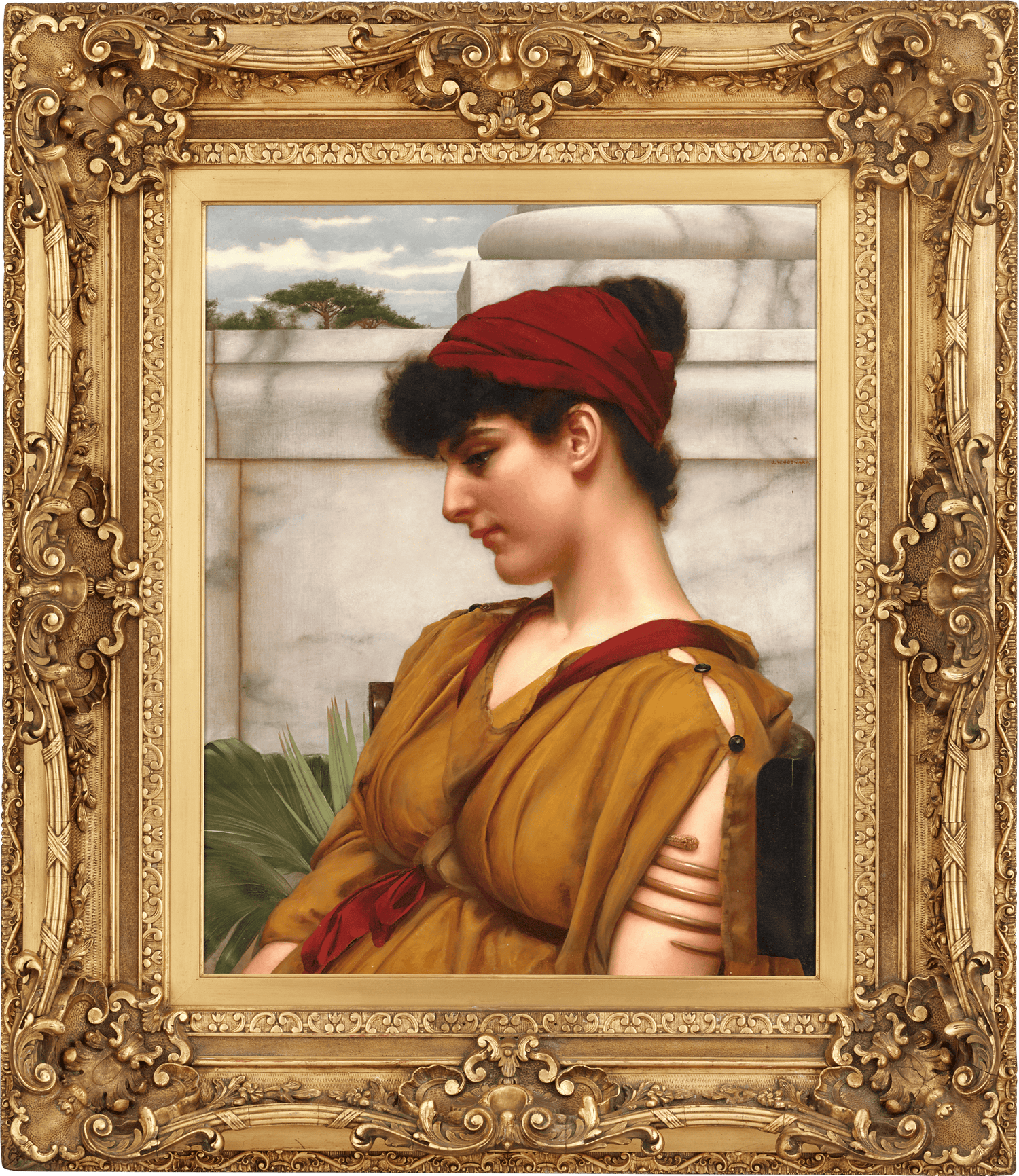 A Classical Beauty in Profile by John William Godward