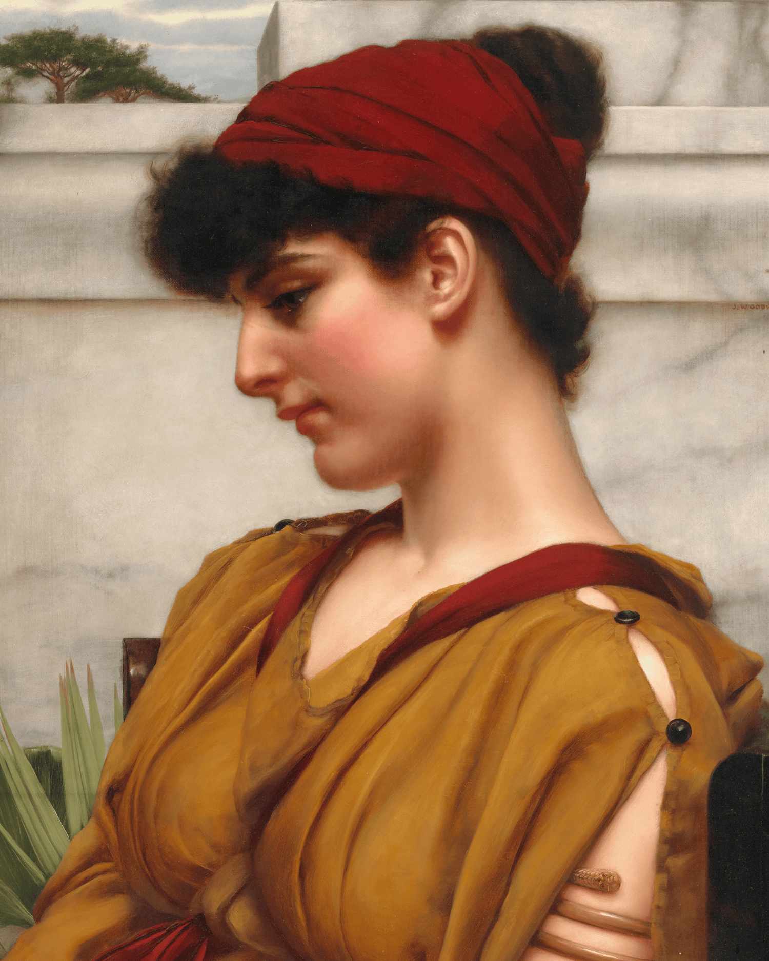 A Classical Beauty in Profile by John William Godward