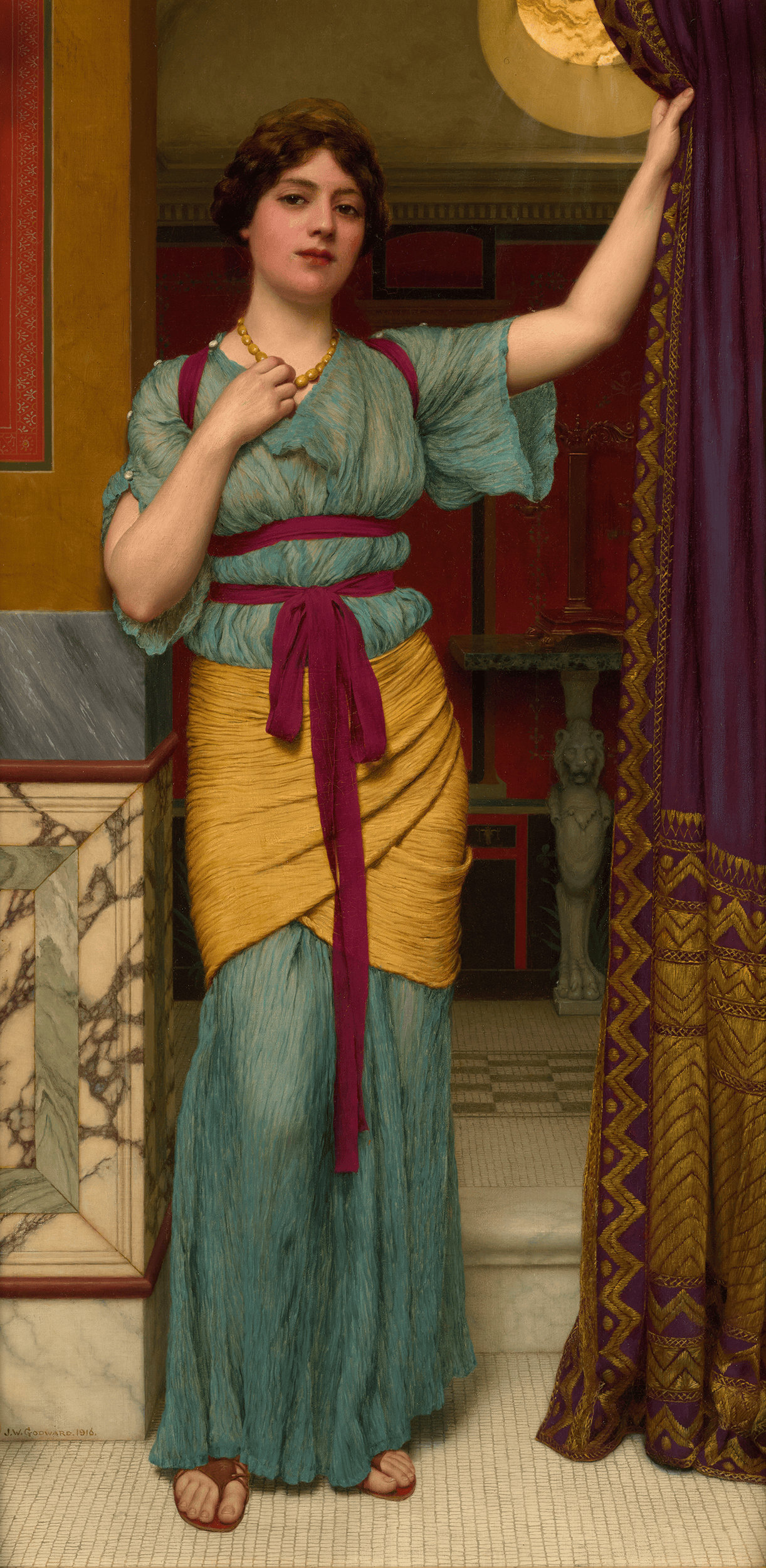 A Pompeian Lady in Blue by John William Godward