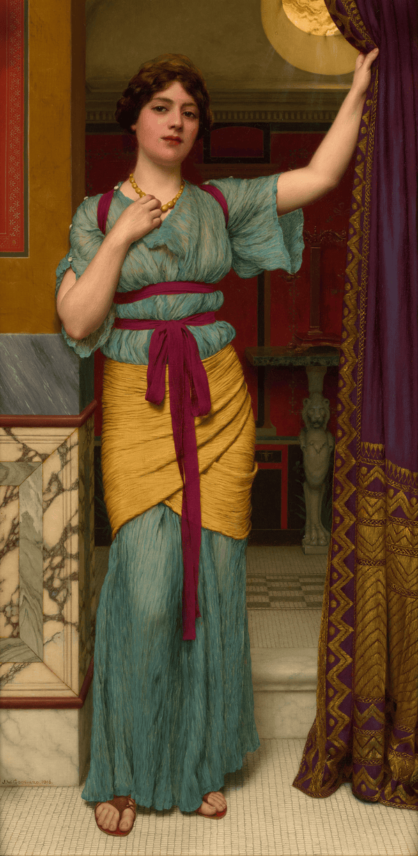 A Pompeian Lady in Blue by John William Godward