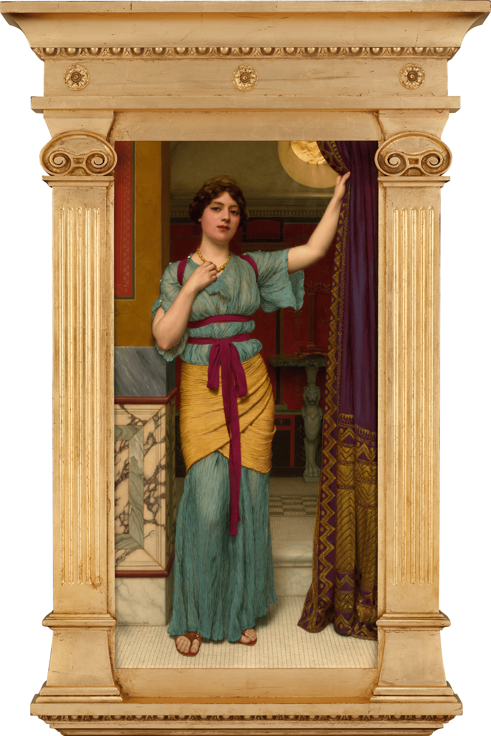 A Pompeian Lady in Blue by John William Godward
